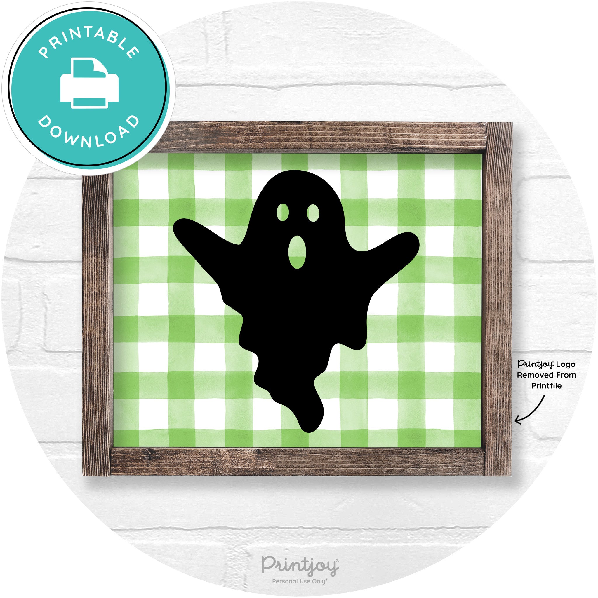 Halloween Cute Ghost Rustic Farmhouse Wall Art Free Printable