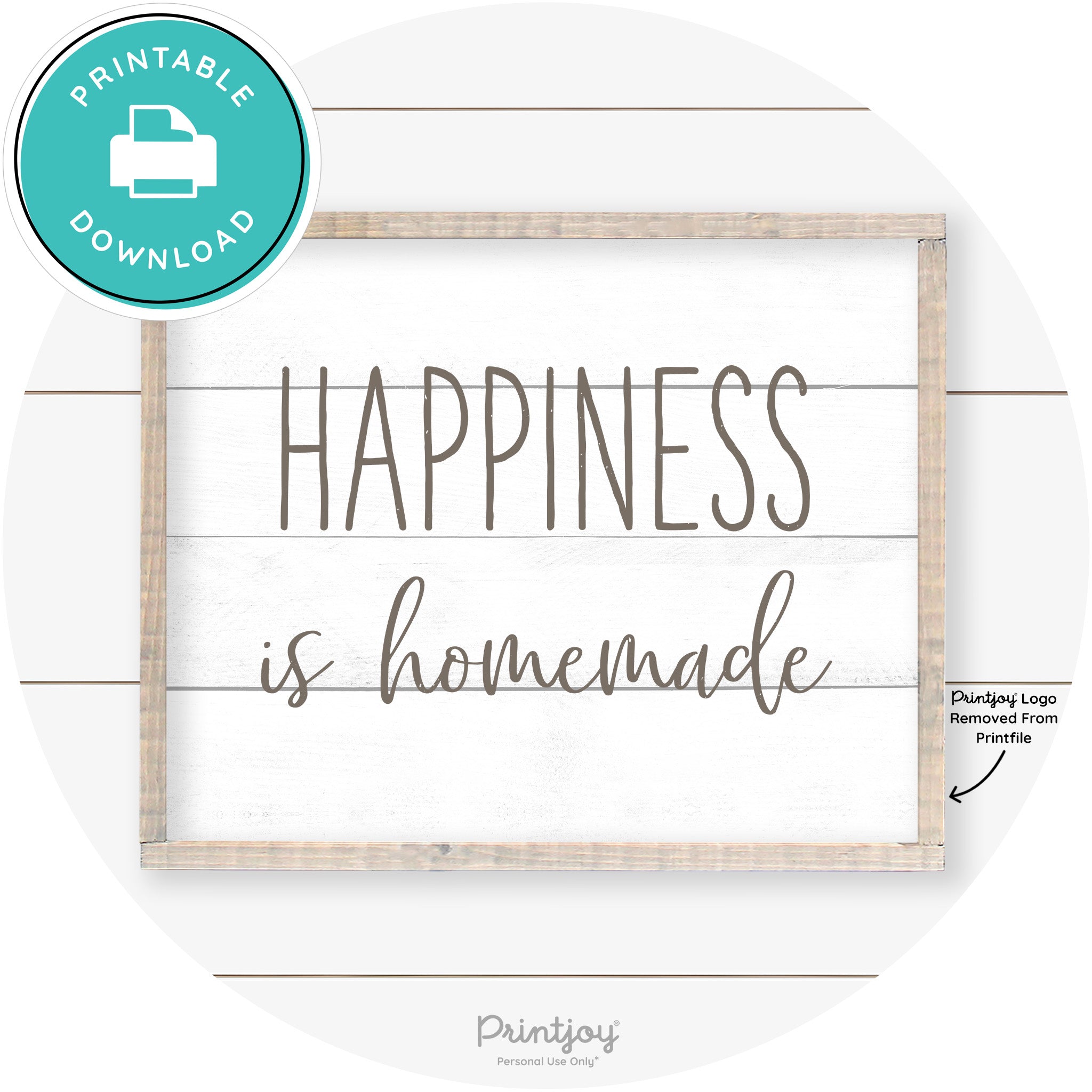 Happiness Is Homemade Kitchen Farmhouse Wall Art Free Printable