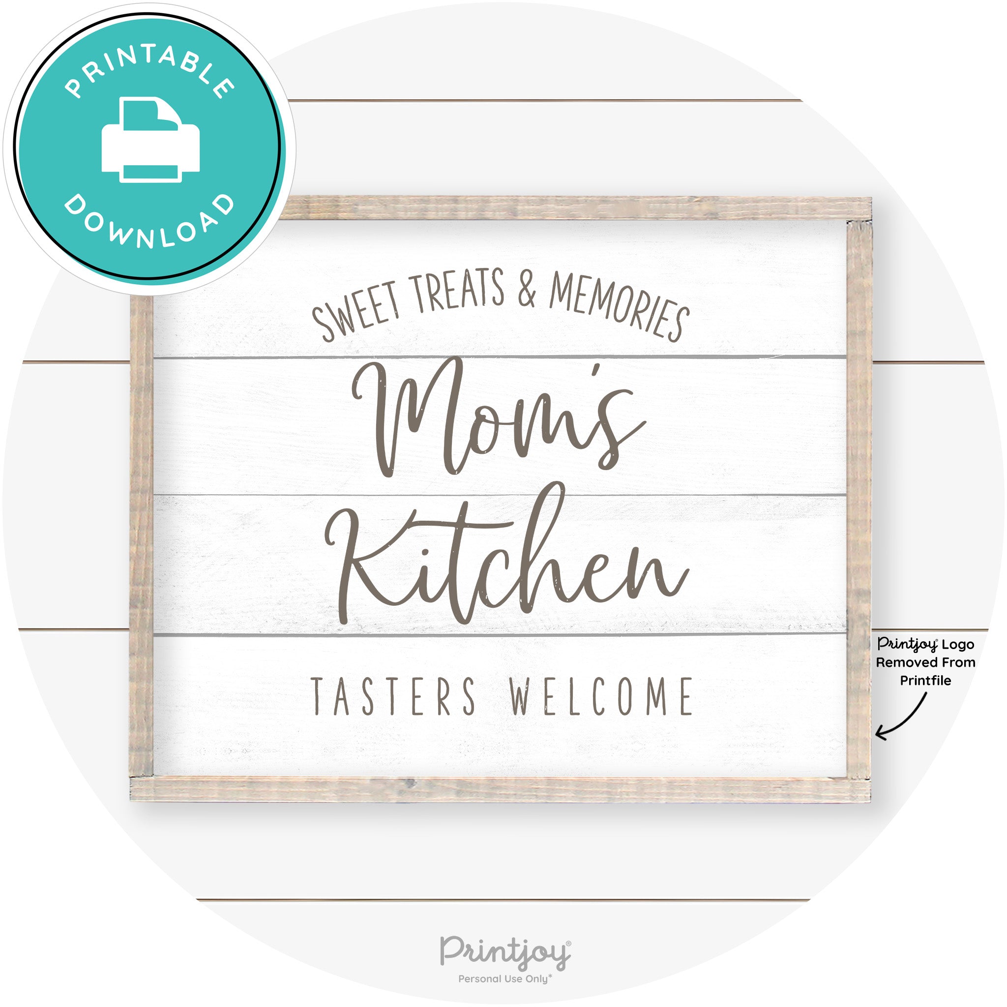 Mom's Kitchen Tasters Welcome Farmhouse Wall Art Free Printable