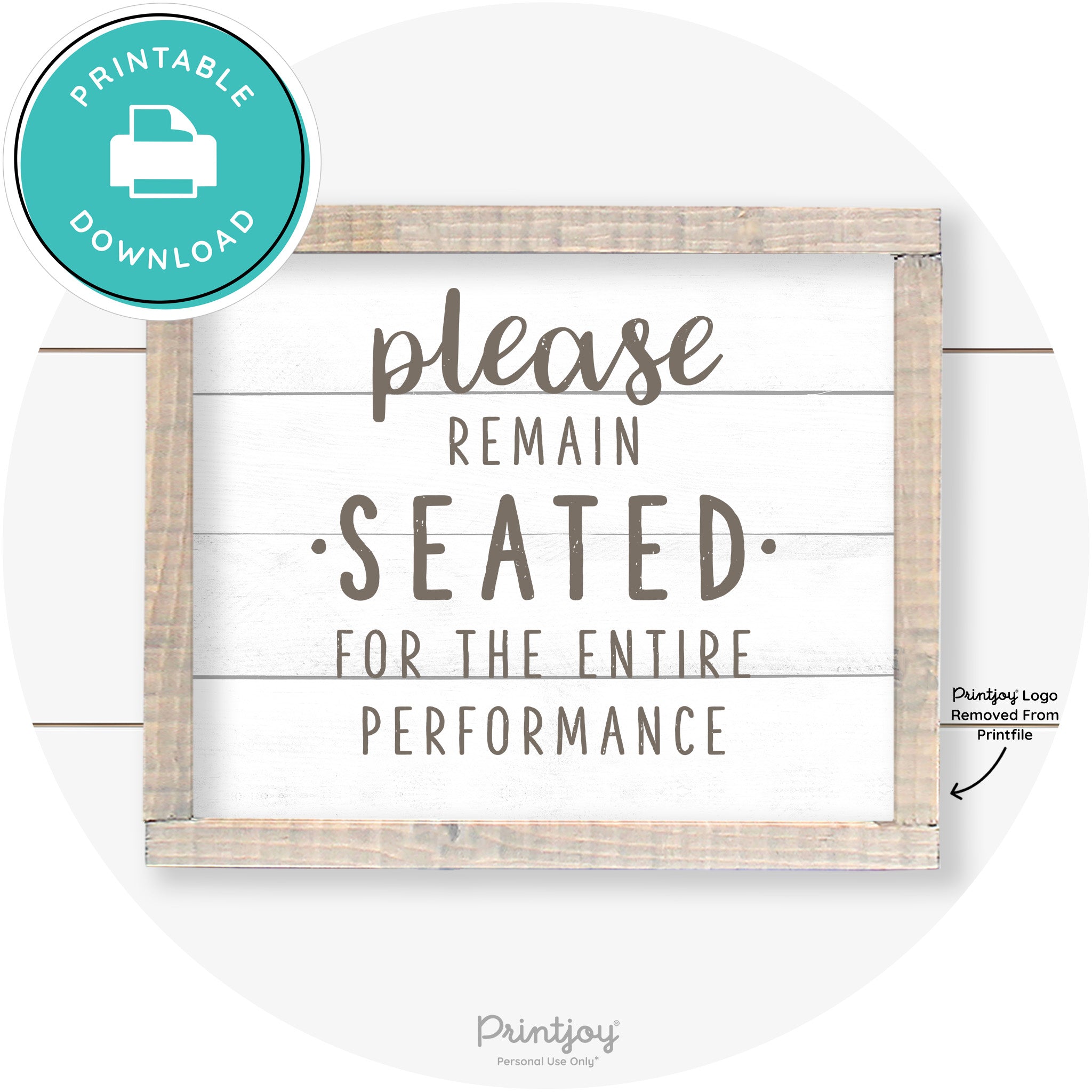 Please Remain Seated Funny Bathroom Farmhouse Art Free Printable
