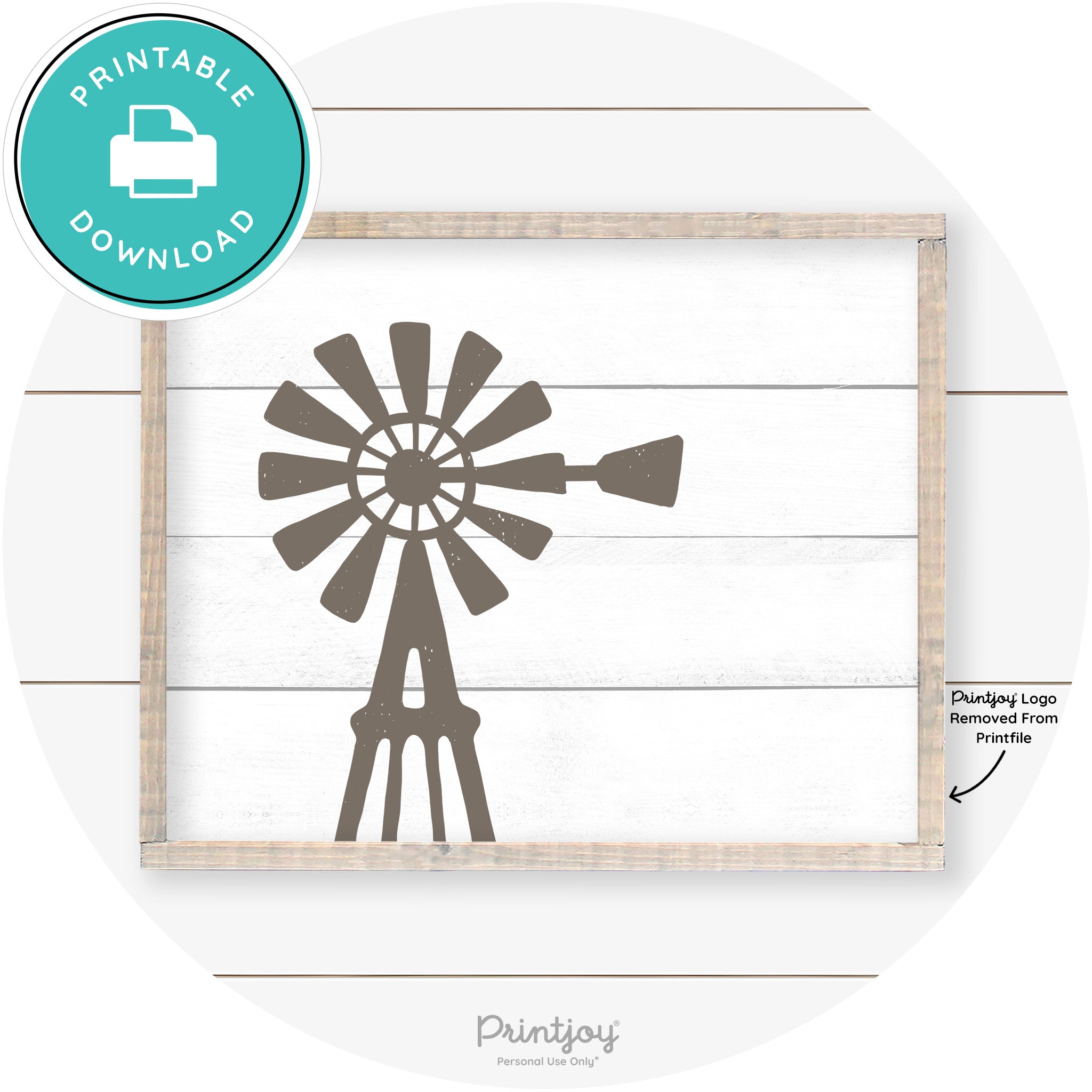Windmill Rustic Farmhouse Living Room Wall Art Decor Free Printable