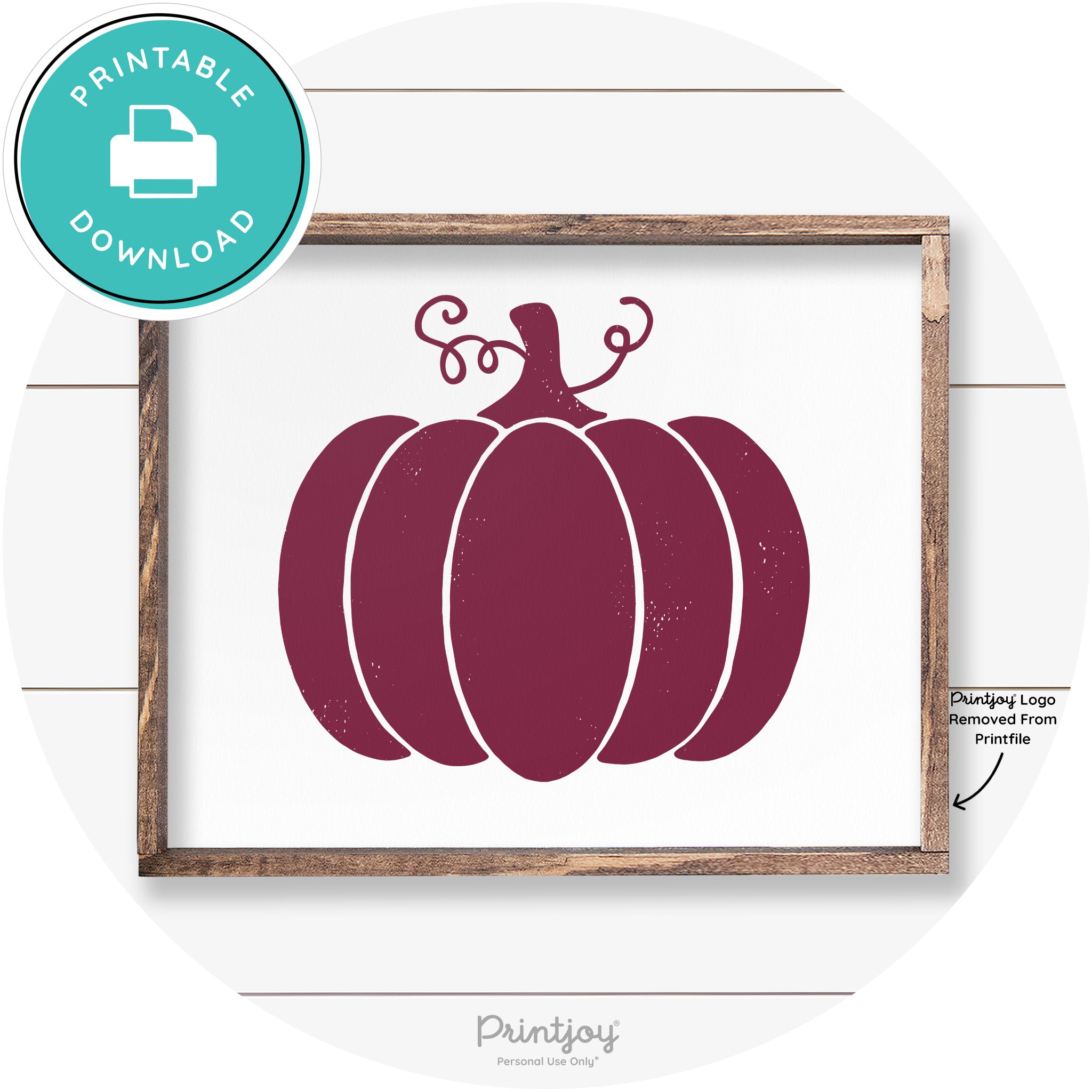 Pumpkin Thanksgiving Cute Farmhouse Wall Art Decor Free Printable - Printjoy