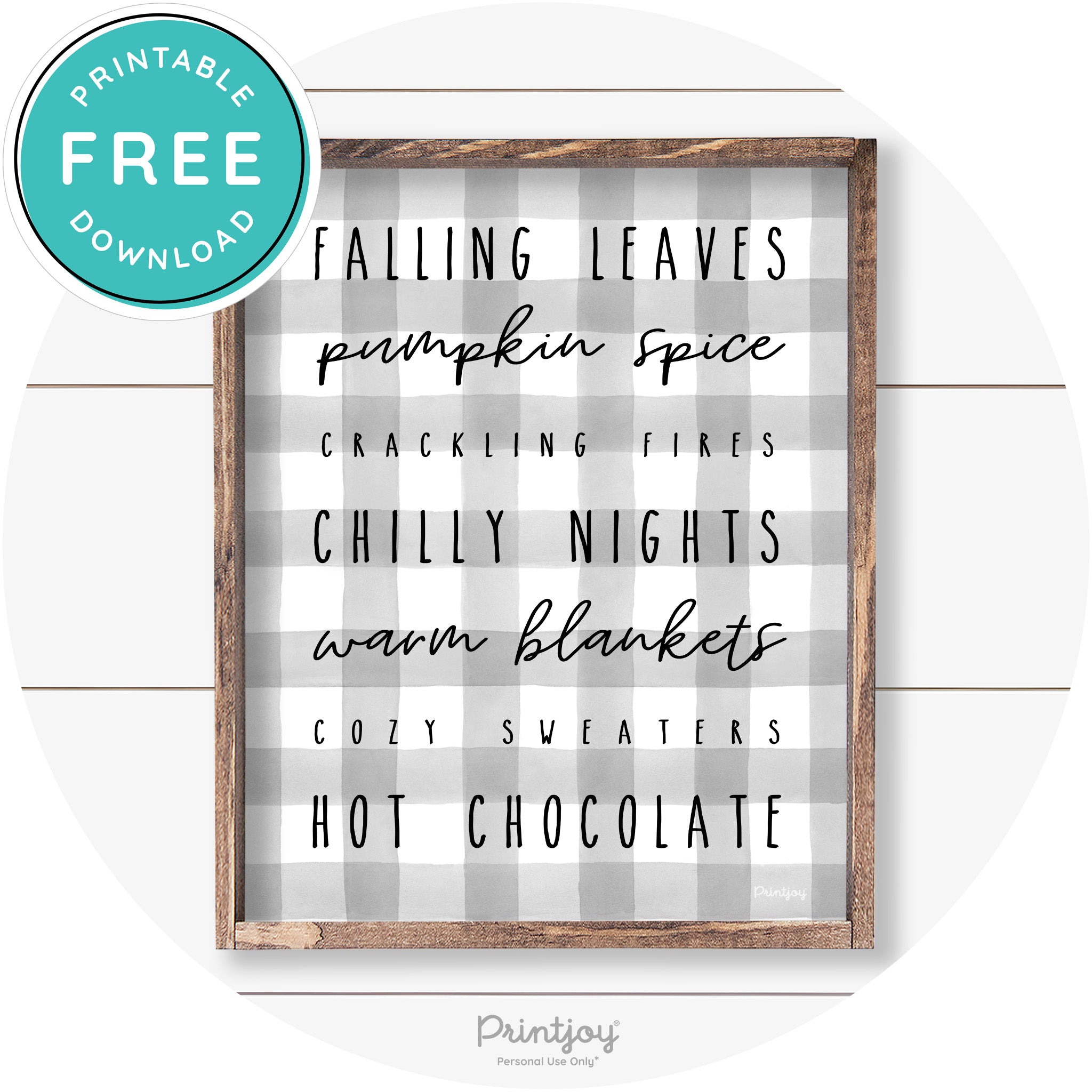 Fall Favorite Things Cute Farmhouse Autumn Wall Art Free Printable