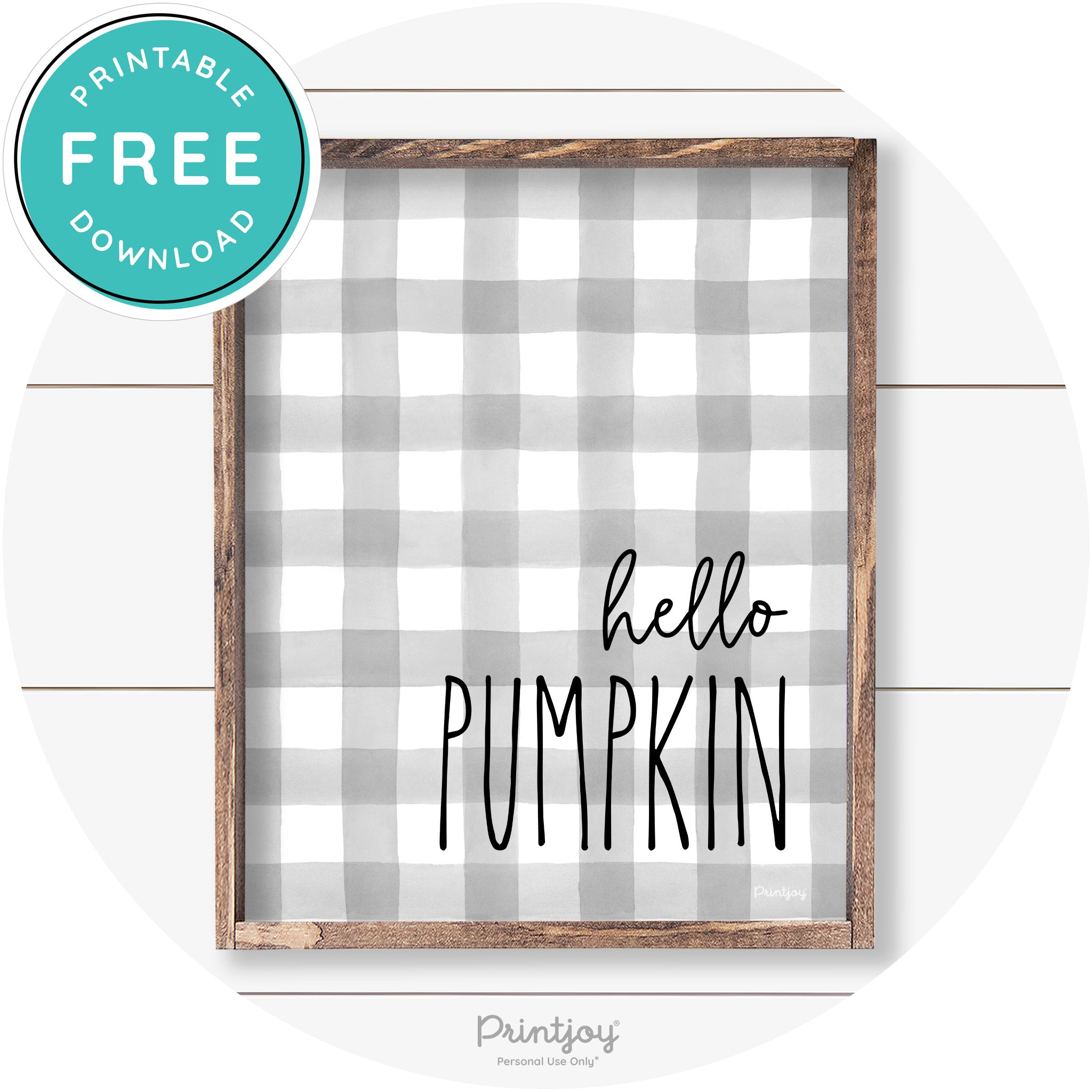 Hello Pumpkin Cute Fun Simple Farmhouse Wall Art Free Printable
