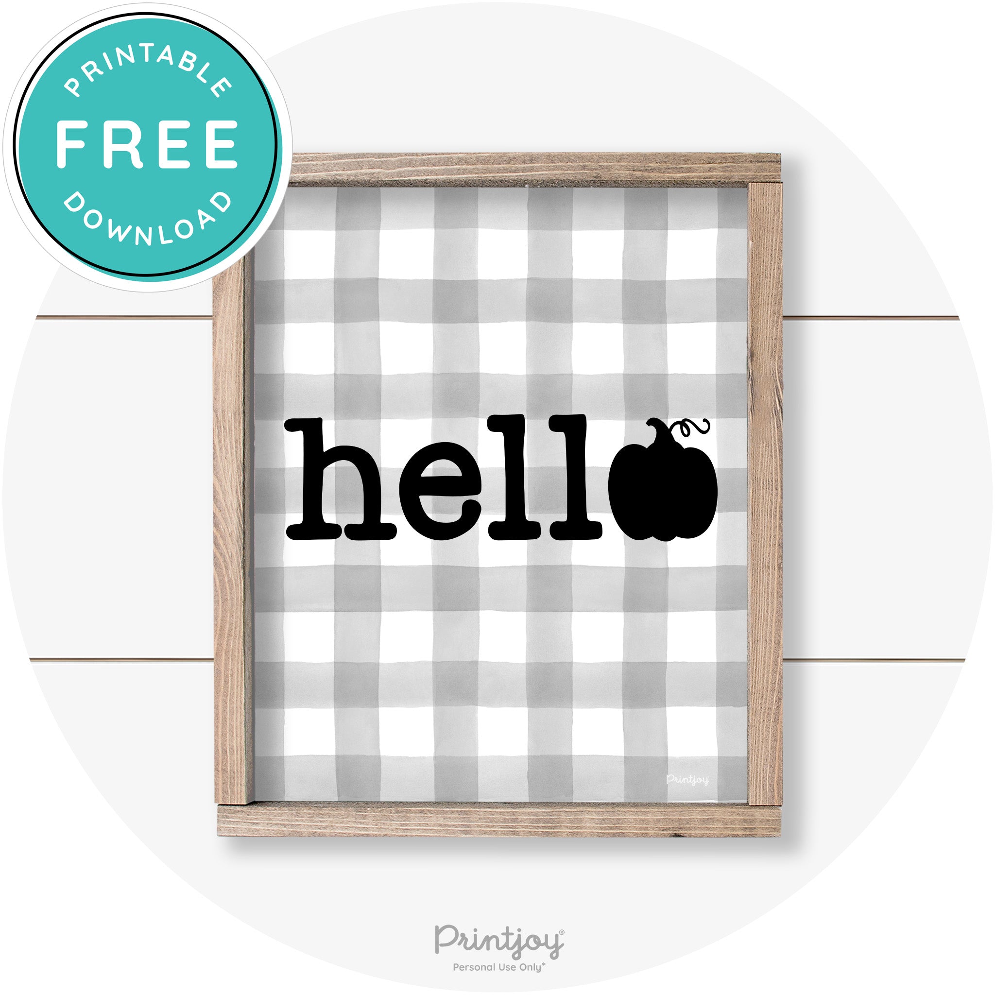 Hello Pumpkin Fall Autumn Cute Farmhouse Wall Art Free Printable