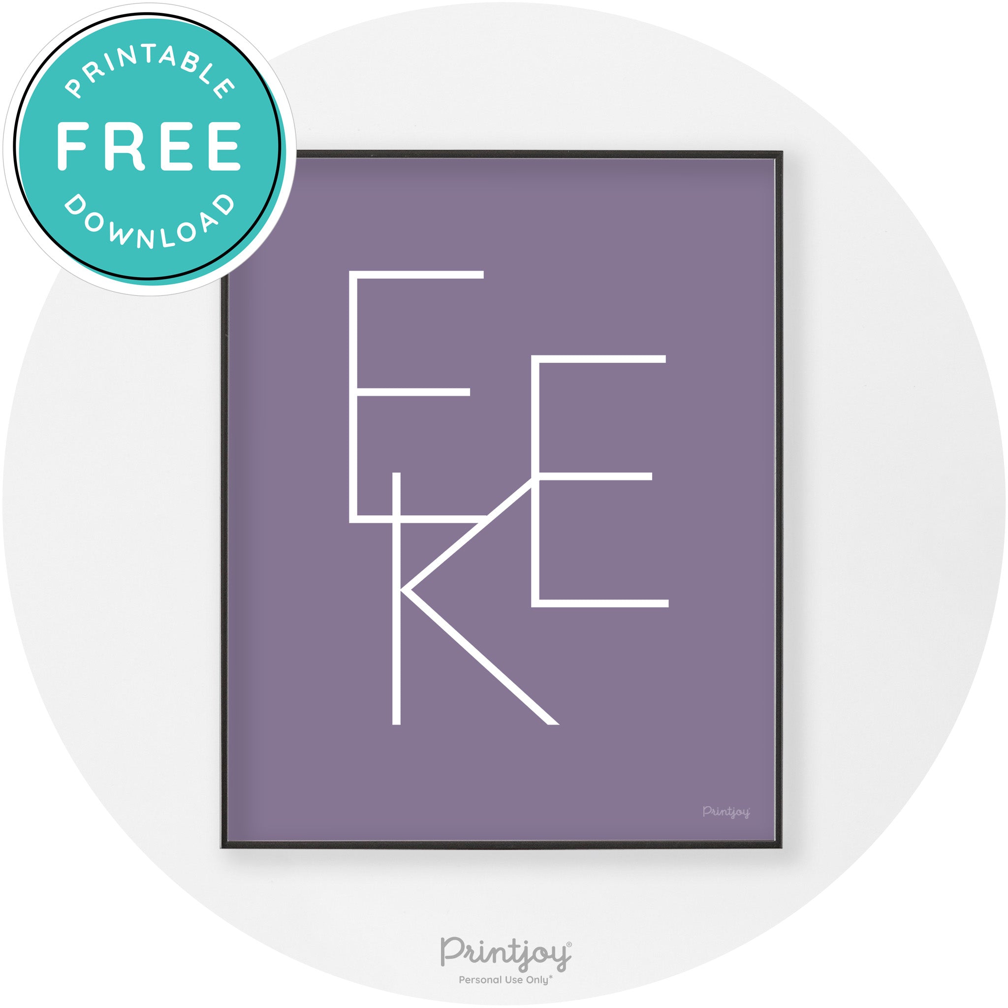 Eek Halloween Modern Chic Lettering Wall Art Decor Free Printable