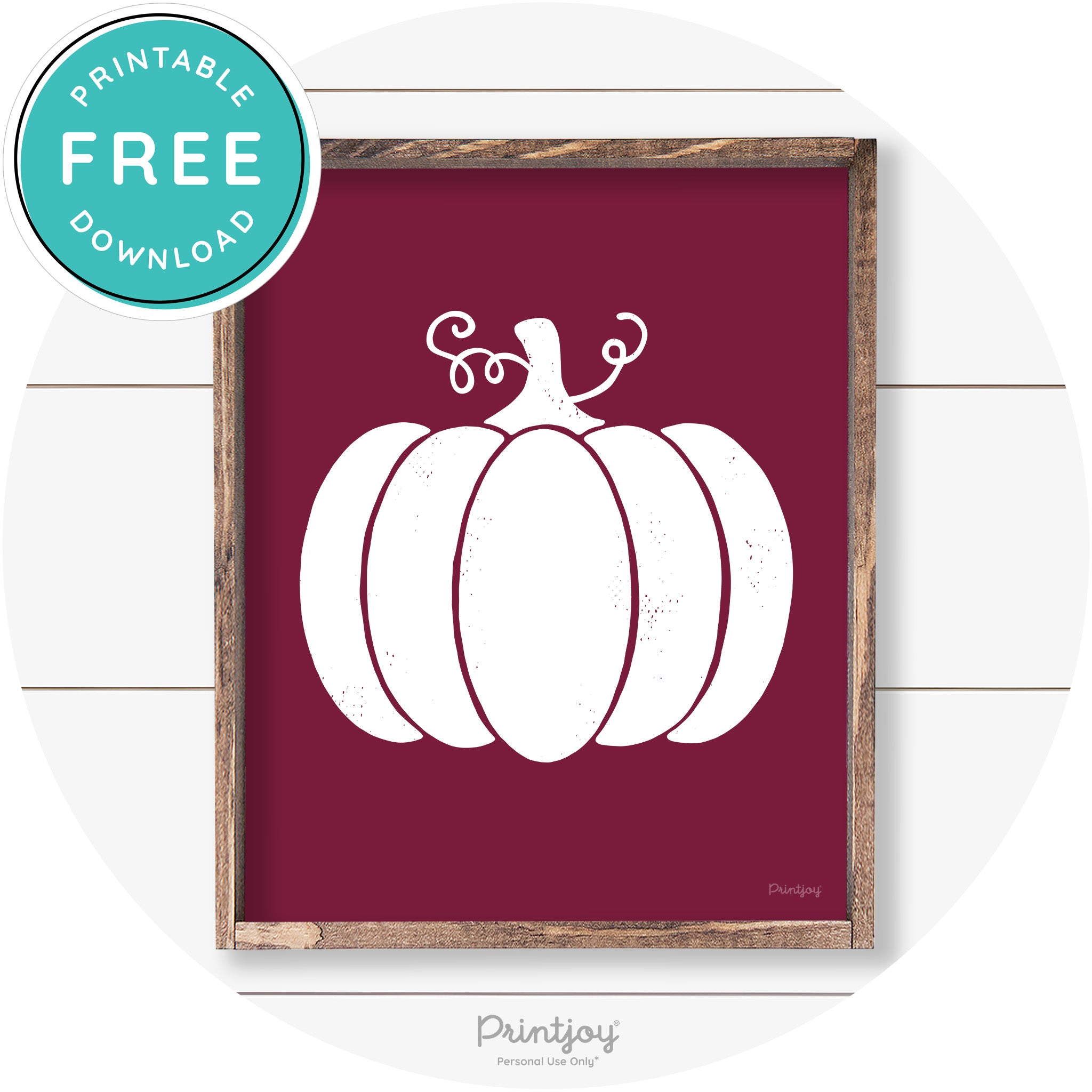 Pumpkin Thanksgiving Cute Farmhouse Wall Art Decor Free Printable - Printjoy