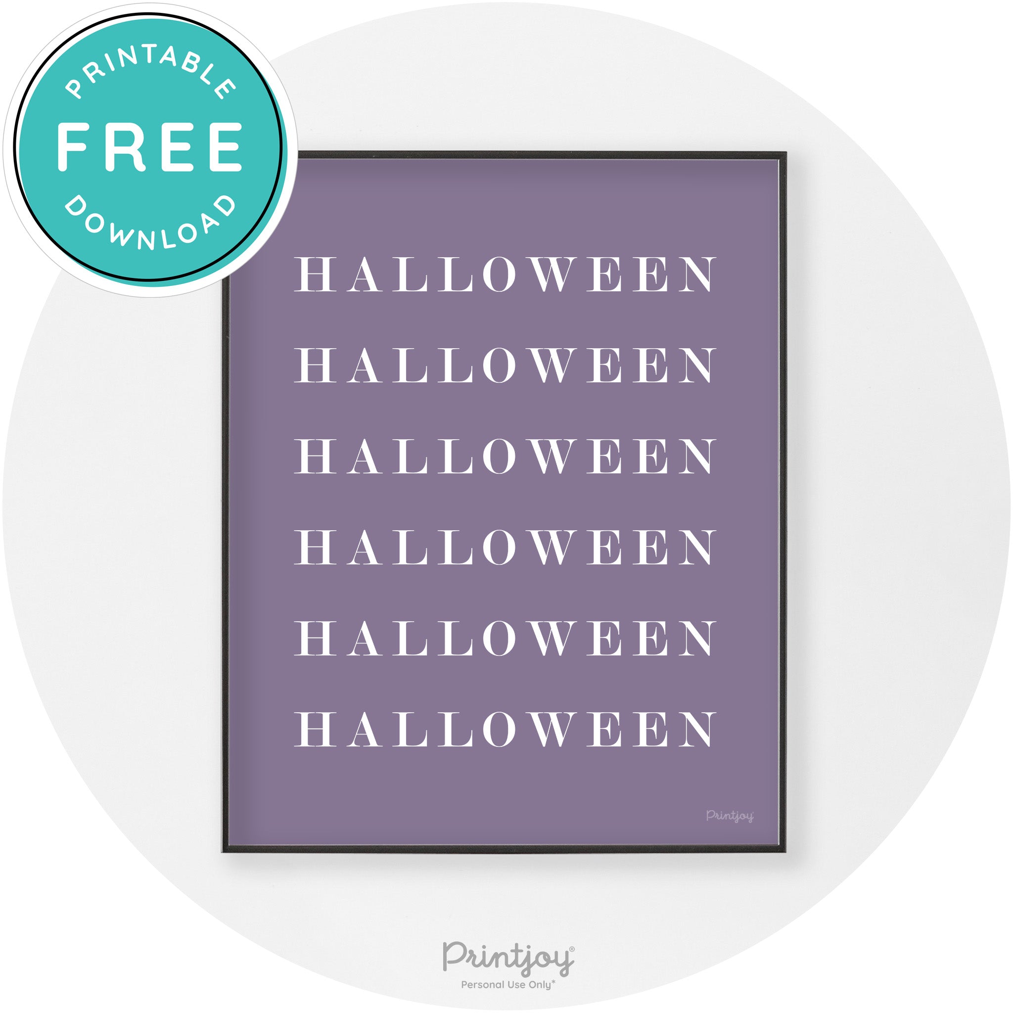 Halloween Cute Pattern Modern Chic Wall Art Decor Printable
