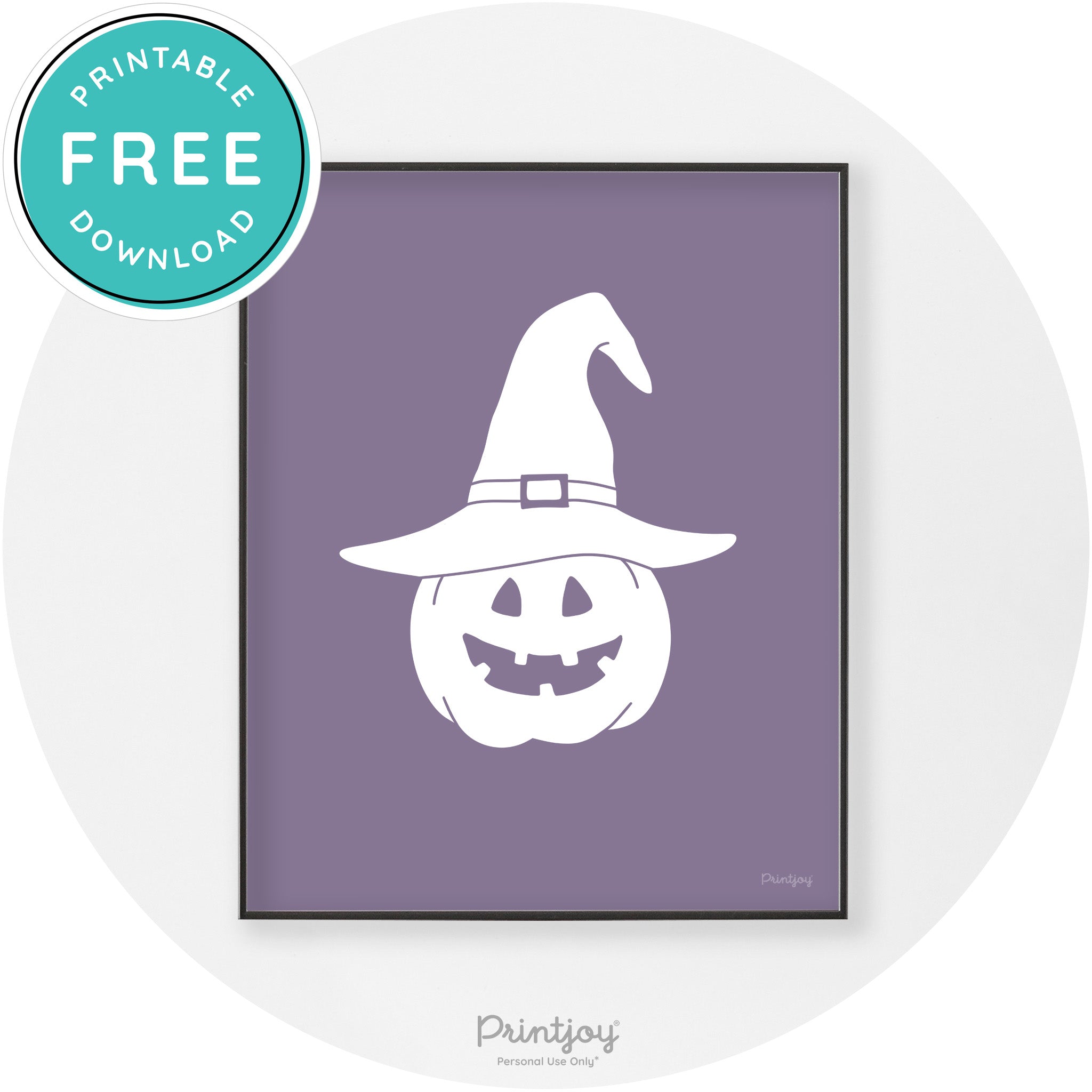 Halloween Cute Witch Jack O Lantern Chic Wall Art Printable
