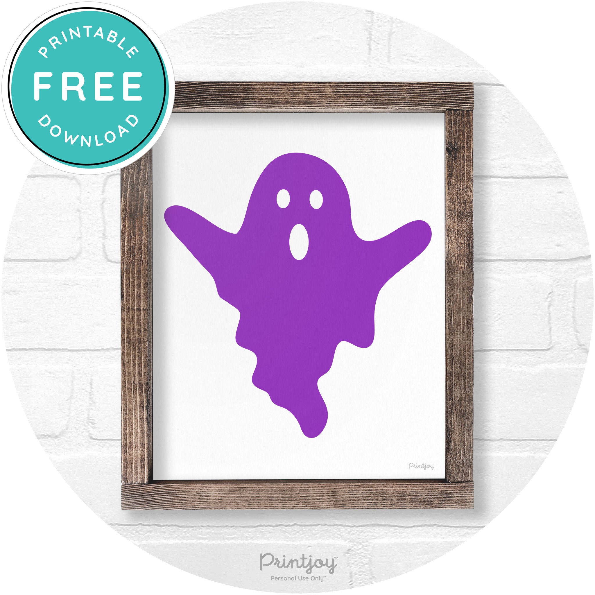 Halloween Cute Ghost Rustic Farmhouse Wall Art Free Printable