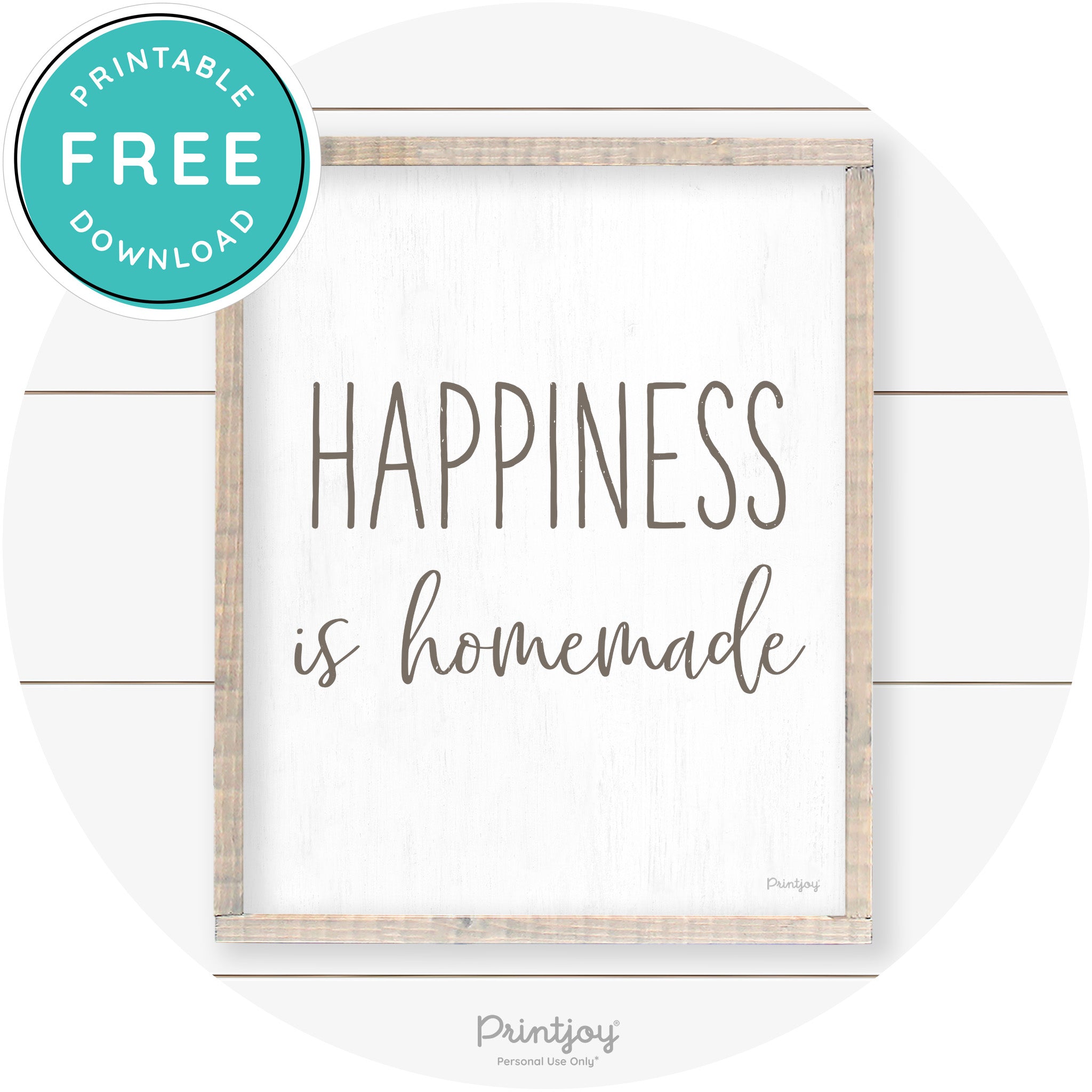 Happiness Is Homemade Kitchen Farmhouse Wall Art Free Printable