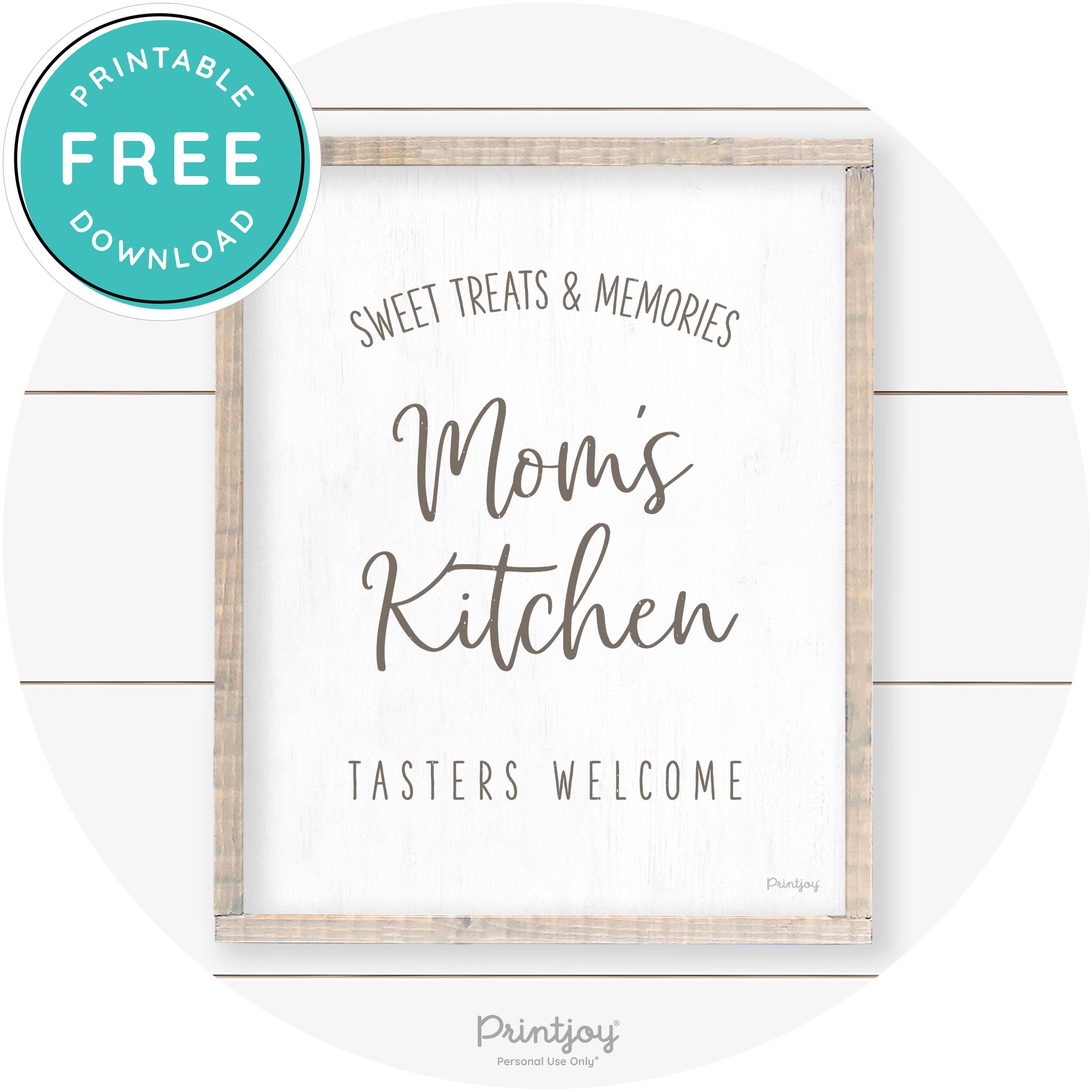 Mom's Kitchen Tasters Welcome Farmhouse Wall Art Free Printable