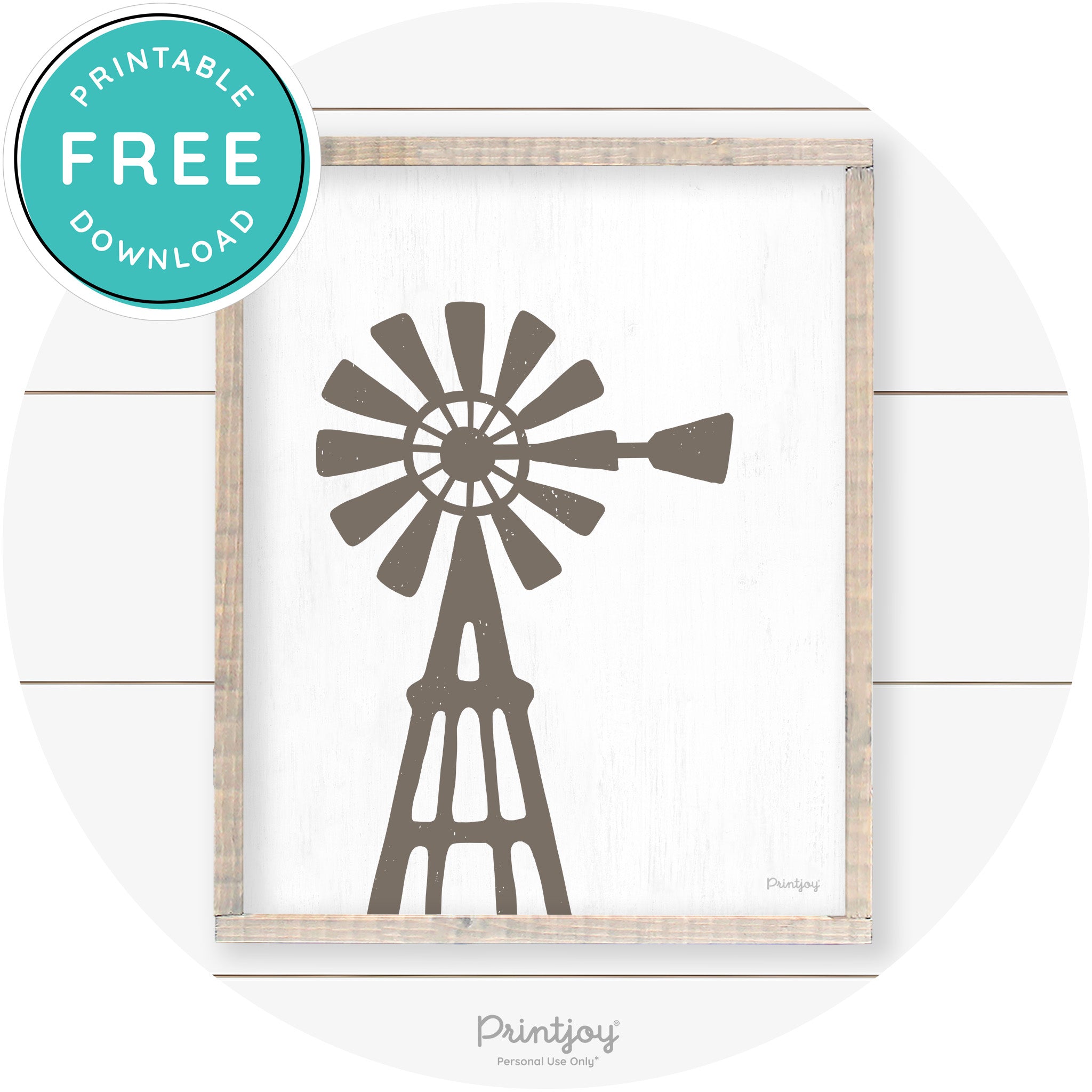 Windmill Rustic Farmhouse Living Room Wall Art Decor Free Printable