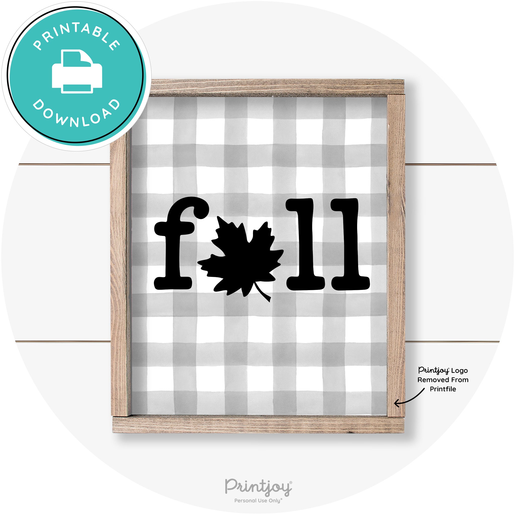 Fall Maple Leaf Cute Modern Farmhouse Wall Art Free Printable