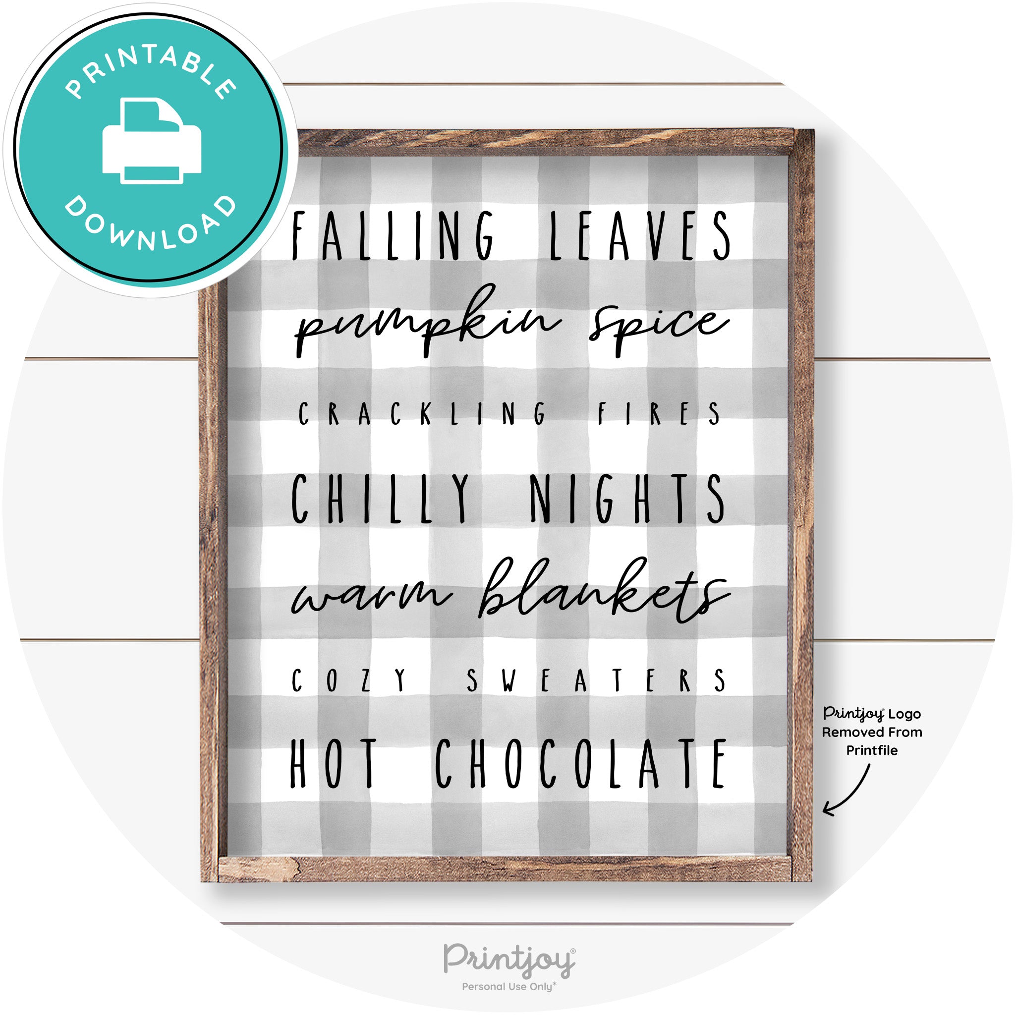 Fall Favorite Things Cute Farmhouse Autumn Wall Art Free Printable
