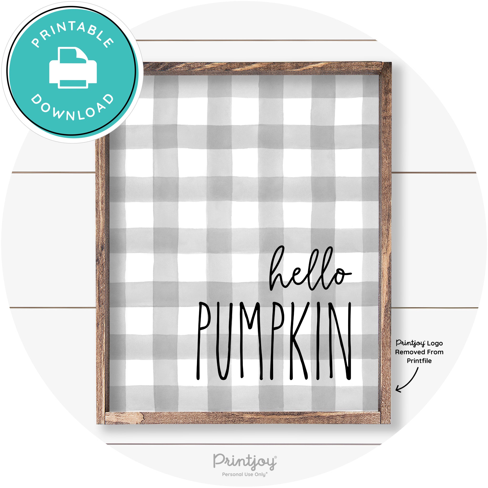 Hello Pumpkin Cute Fun Simple Farmhouse Wall Art Free Printable
