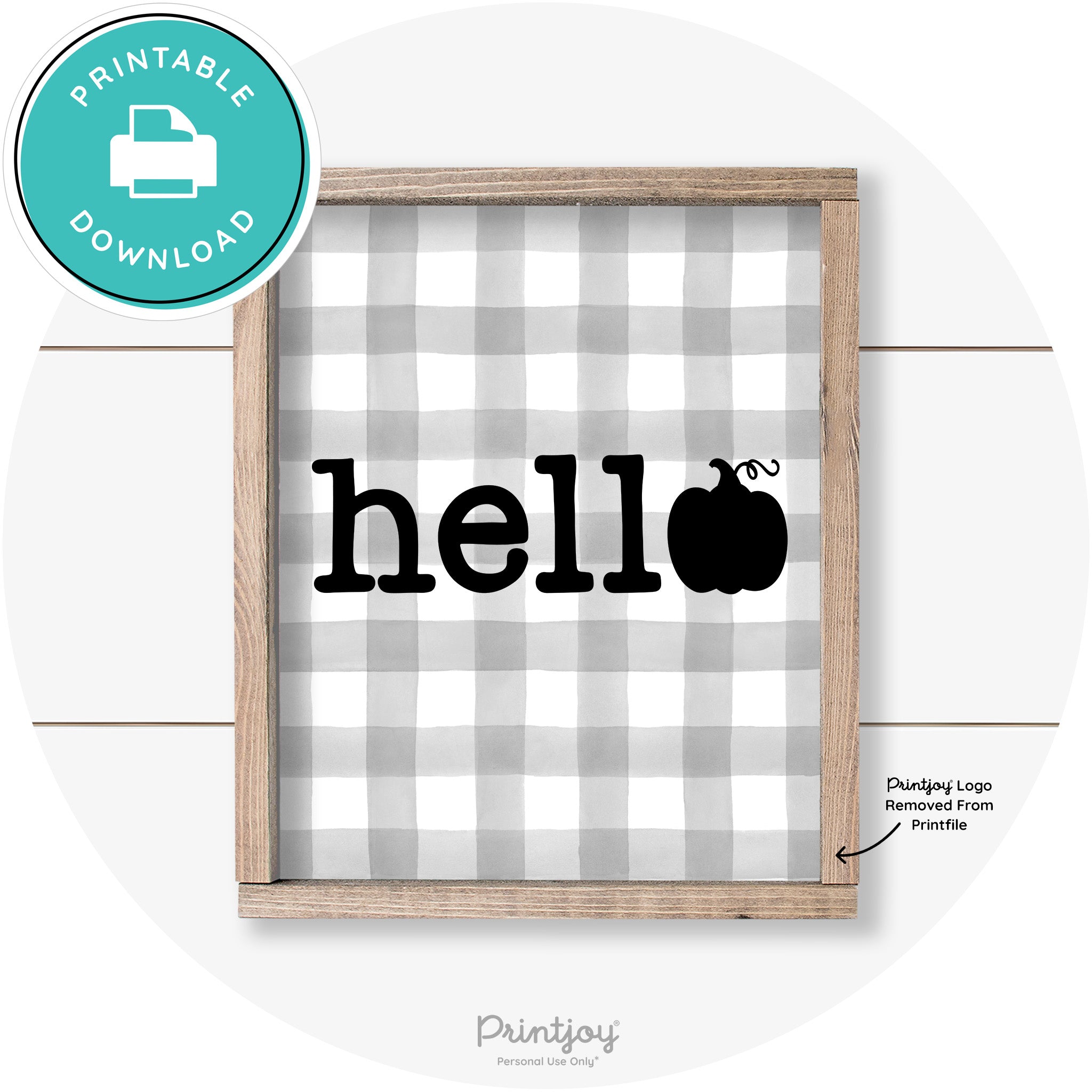 Hello Pumpkin Fall Autumn Cute Farmhouse Wall Art Free Printable