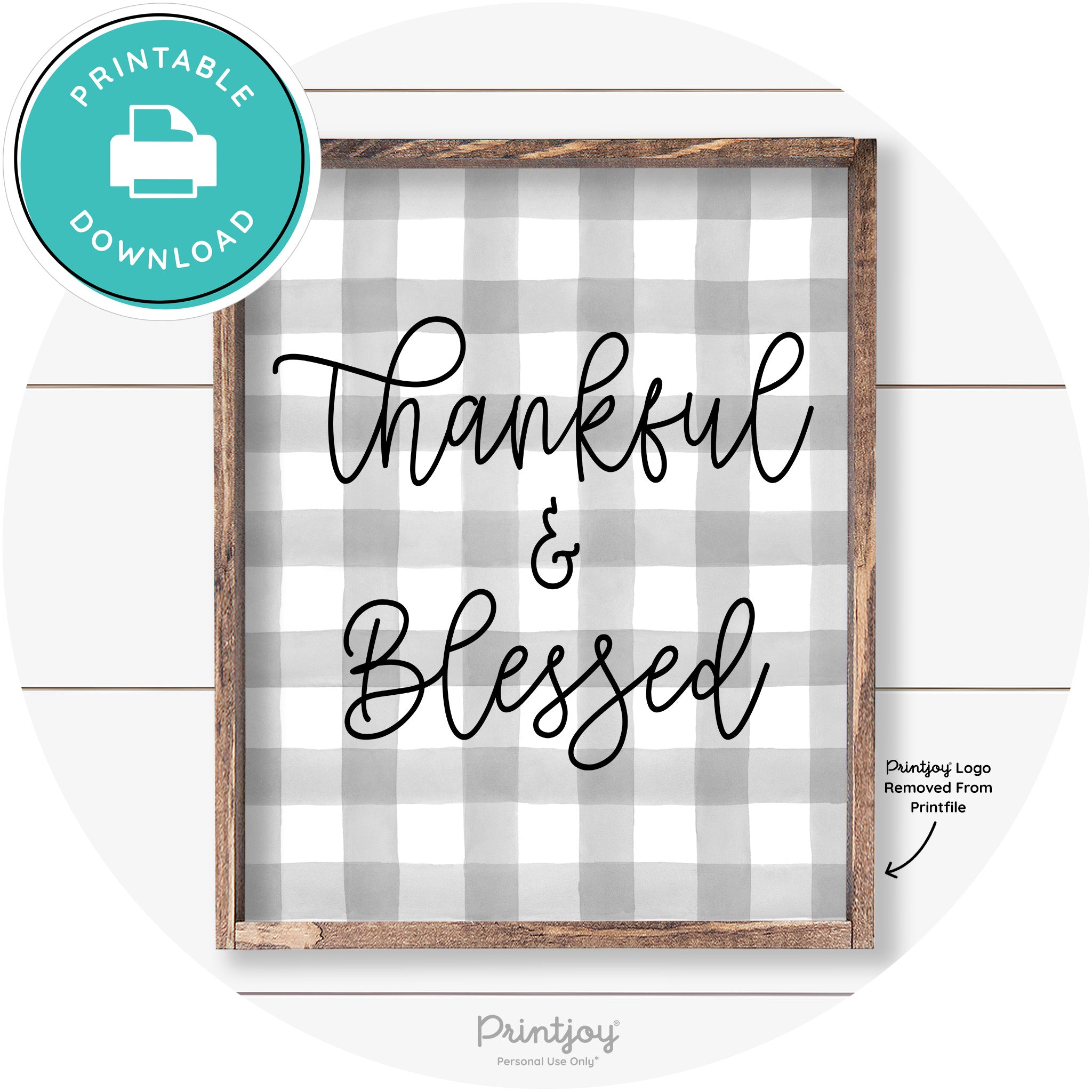 Thankful And Blessed Thanksgiving Farmhouse Wall Art Free Printable