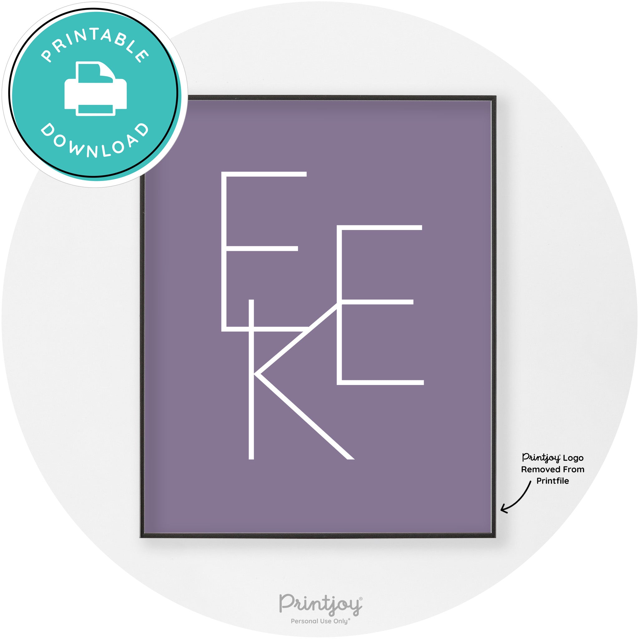 Eek Halloween Modern Chic Lettering Wall Art Decor Free Printable