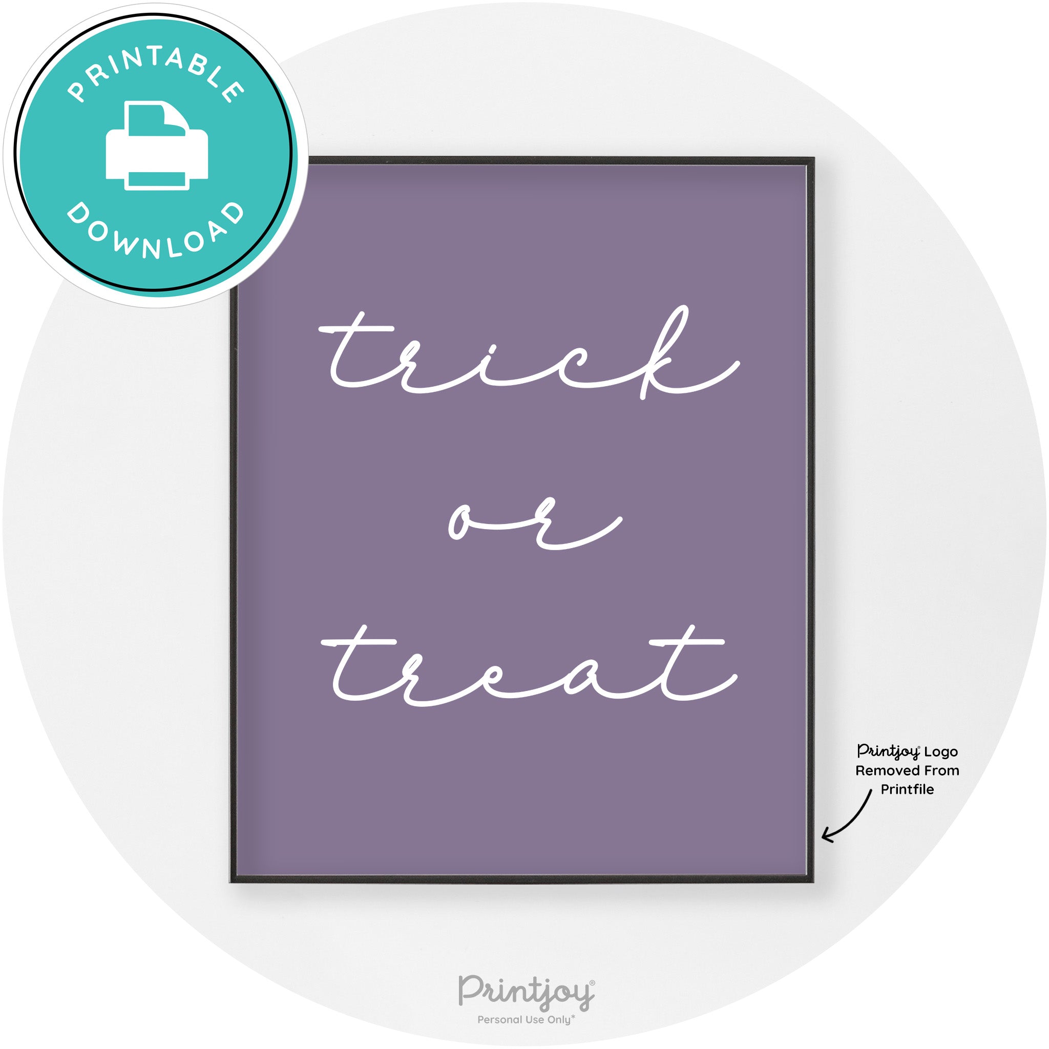Halloween Cute Trick Or Treat Modern Chic Wall Art Printable - Printjoy