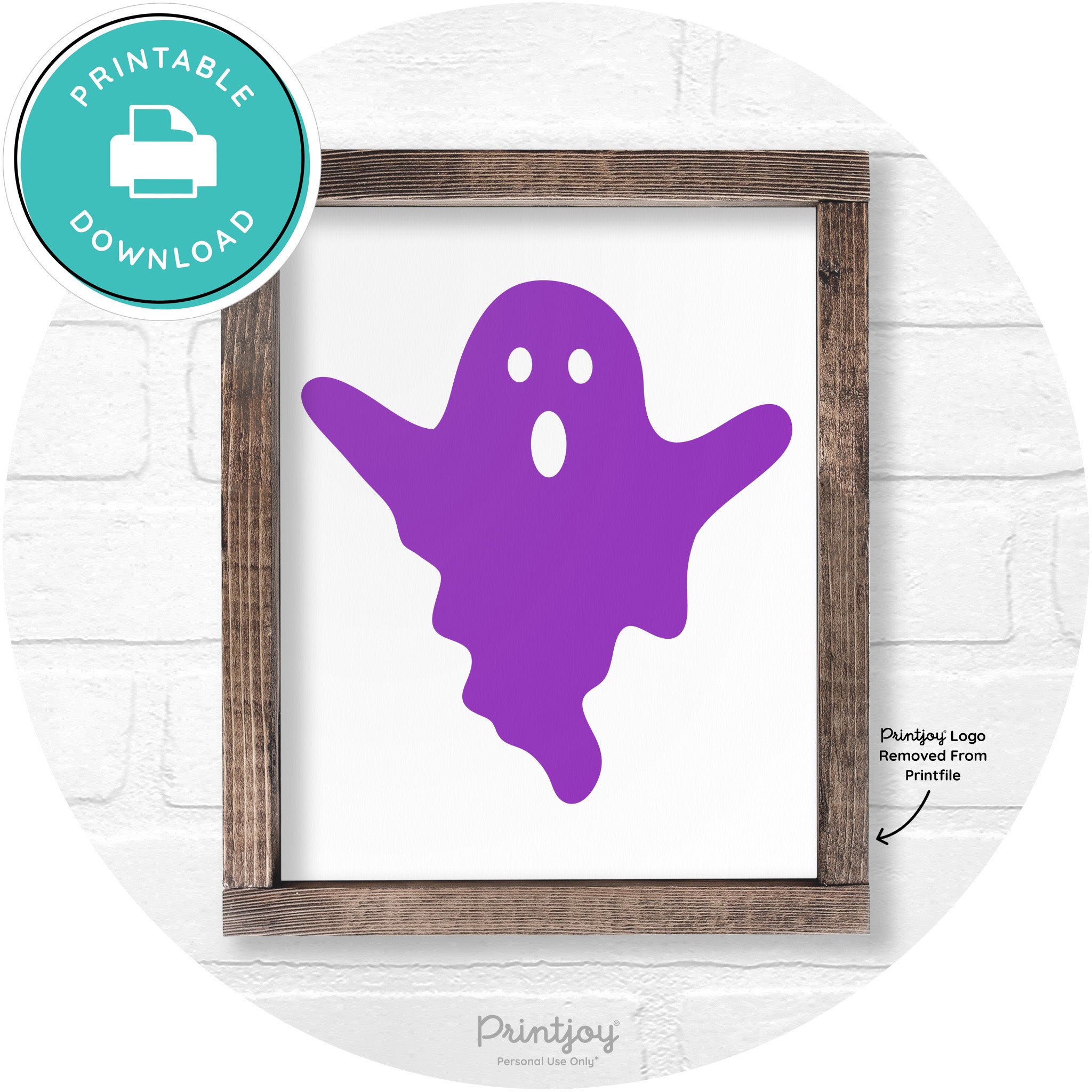 Halloween Cute Ghost Rustic Farmhouse Wall Art Free Printable