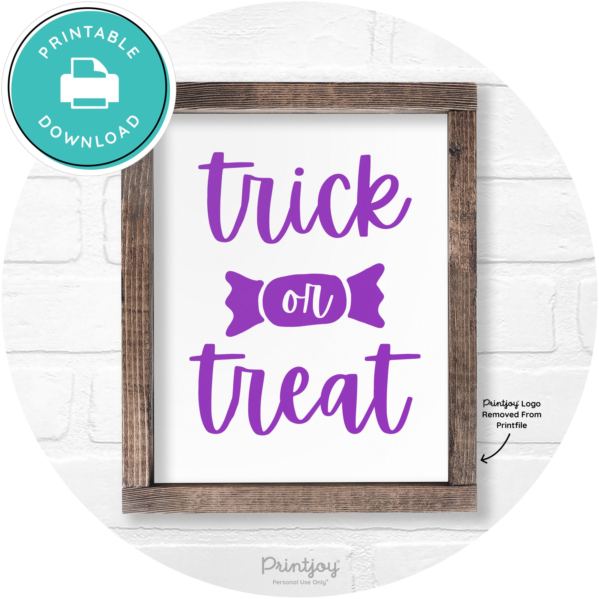 Trick Or Treat Halloween Rustic Farmhouse Wall Art Free Printable
