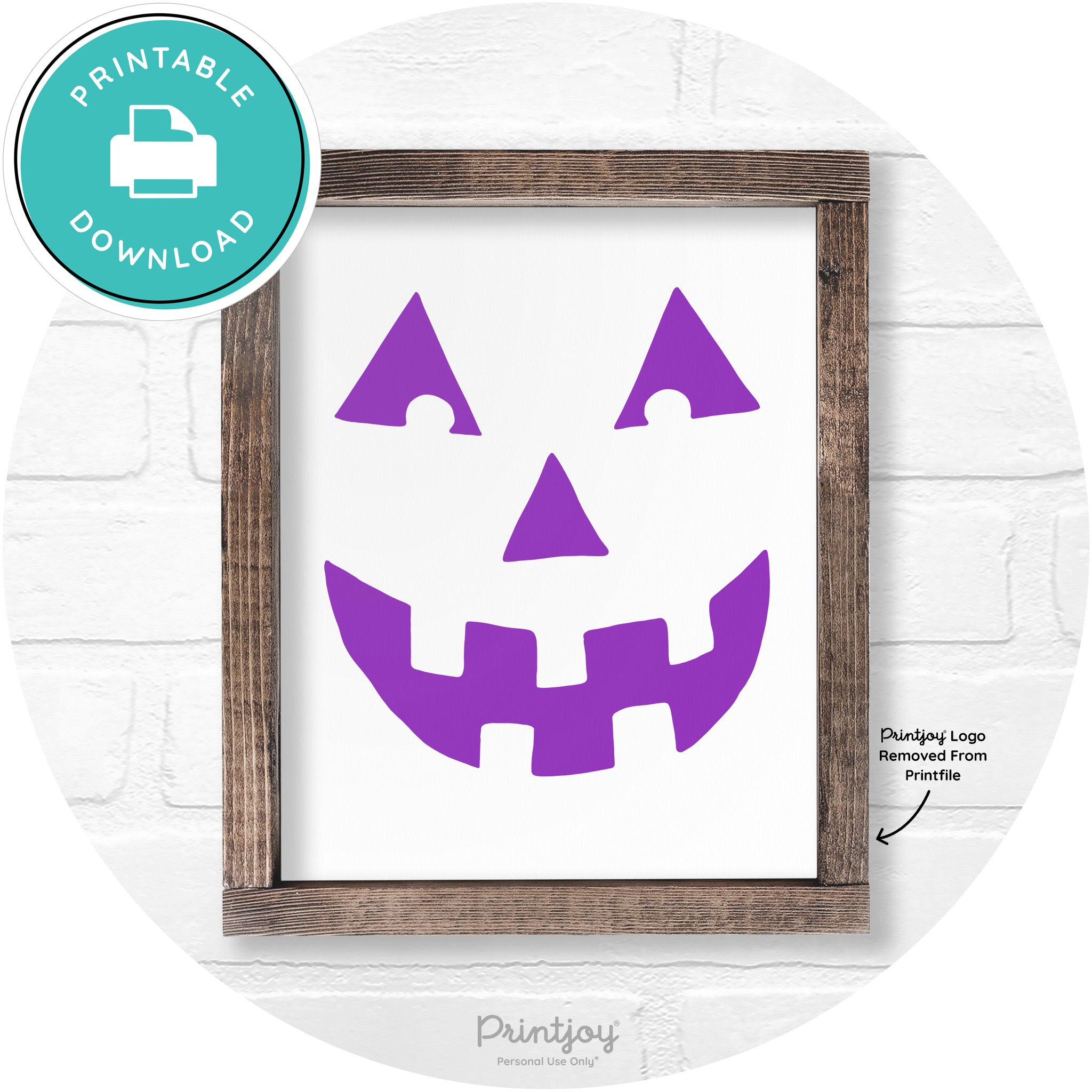 Jack O Lantern Halloween Rustic Farmhouse Wall Art Printable