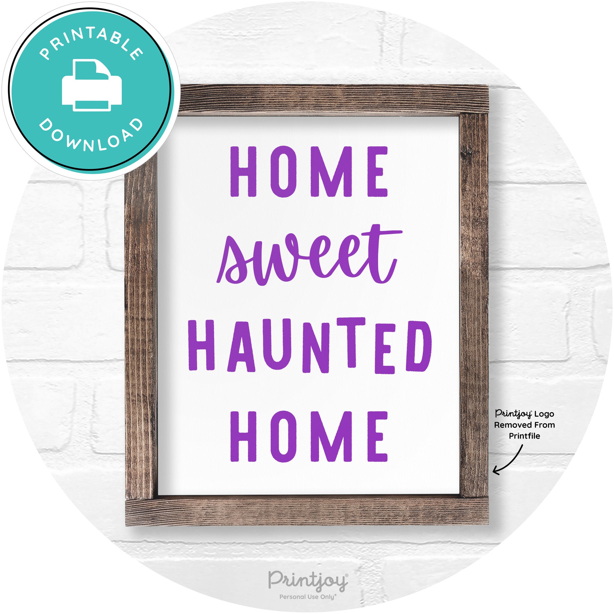 Home Sweet Haunted Home Rustic Halloween Wall Art Printable