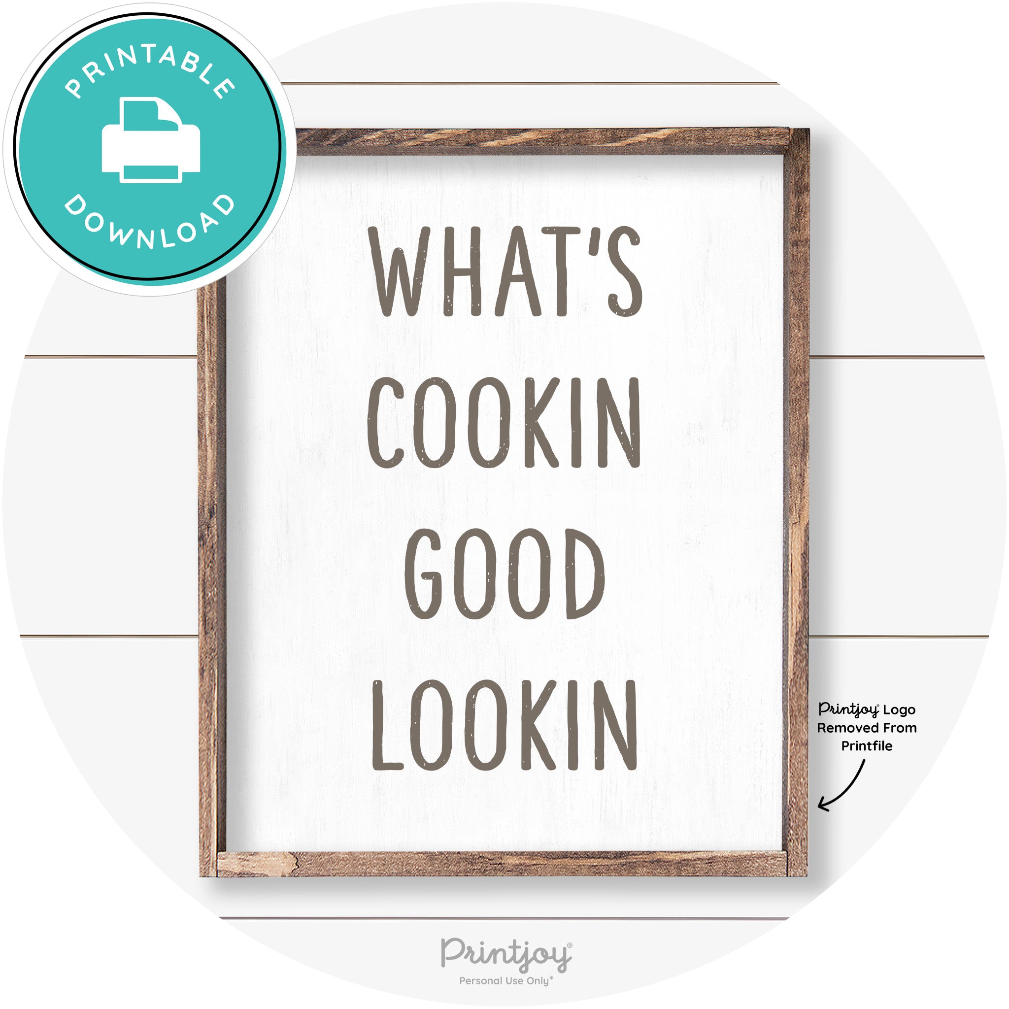 What's Cookin Good Lookin Farmhouse Kitchen Wall Art Free Printable