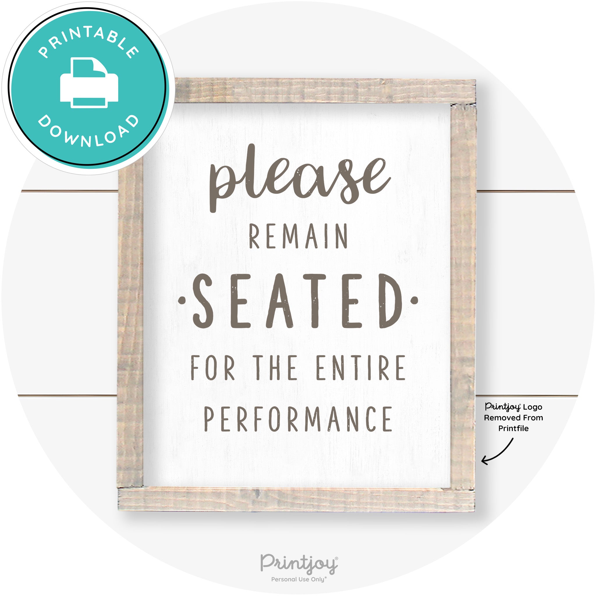 Please Remain Seated Funny Bathroom Farmhouse Art Free Printable