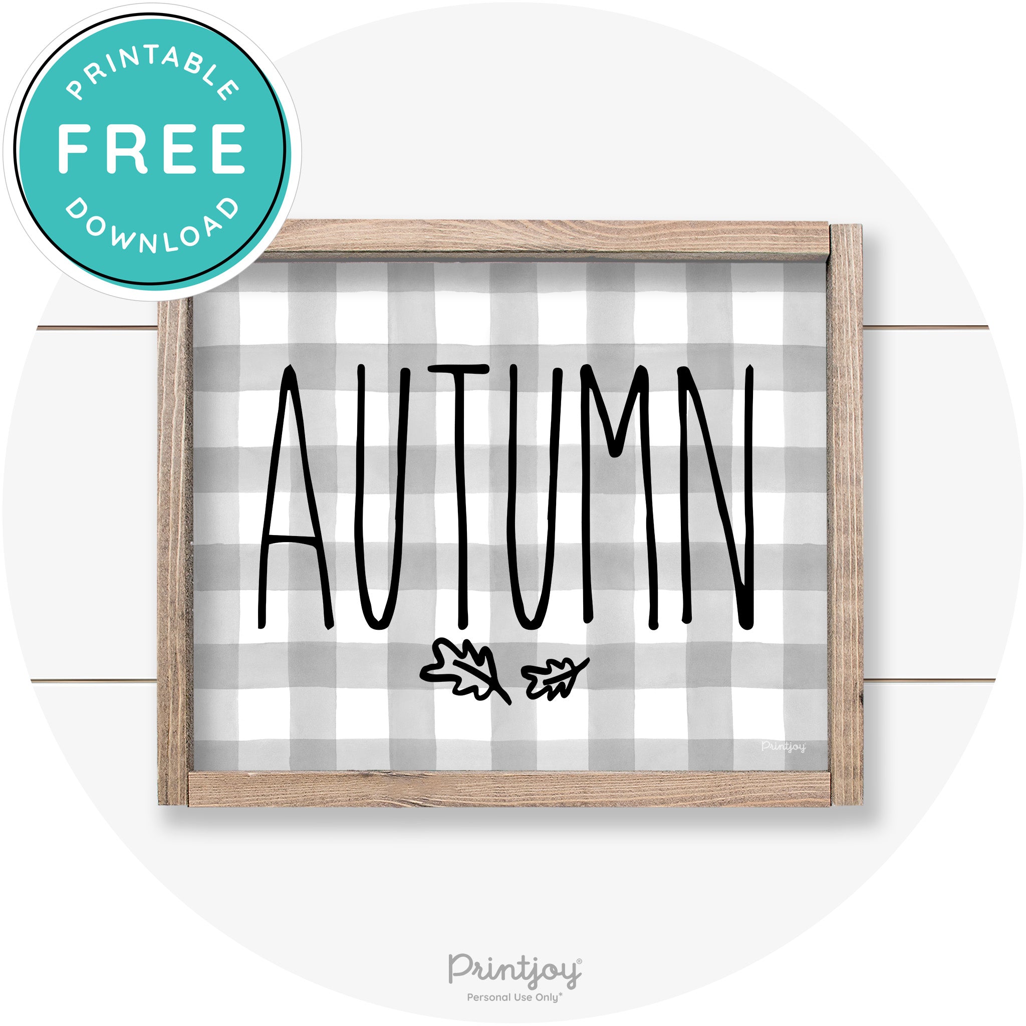 Autumn Leaves Cute Farmhouse Wall Art Decor Free Printable