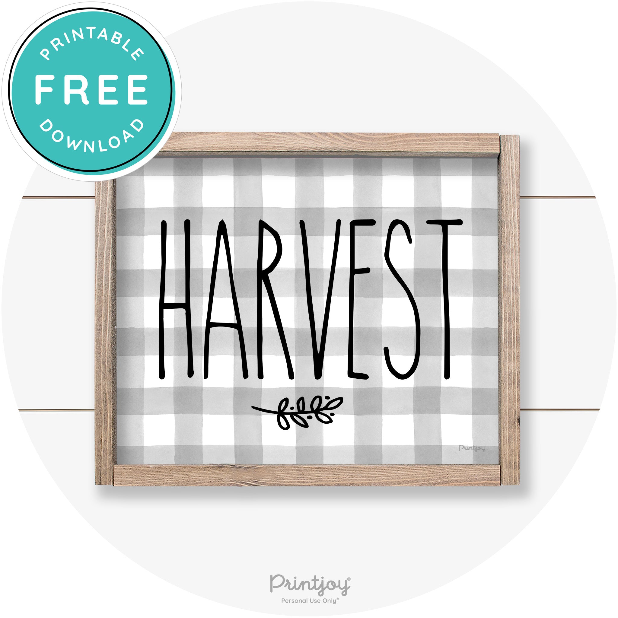 Fall Harvest Tall Letting Cute Farmhouse Wall Art Printable