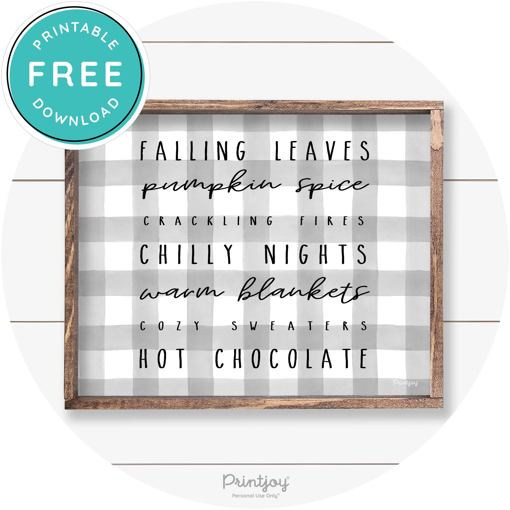 Fall Favorite Things Cute Farmhouse Autumn Wall Art Free Printable