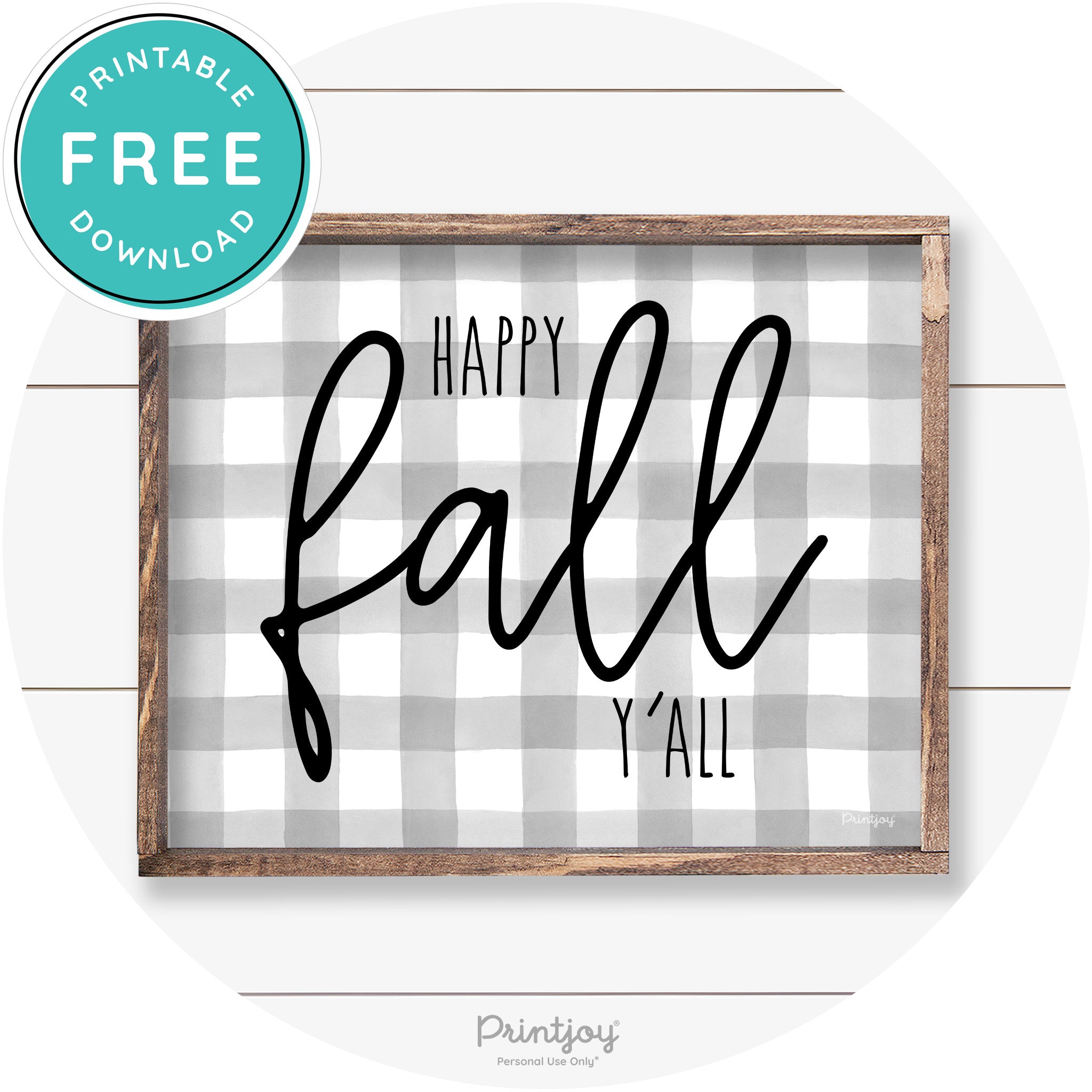 Happy Fall Y'all Cute Farmhouse Autumn Wall Art Decor Free Printable
