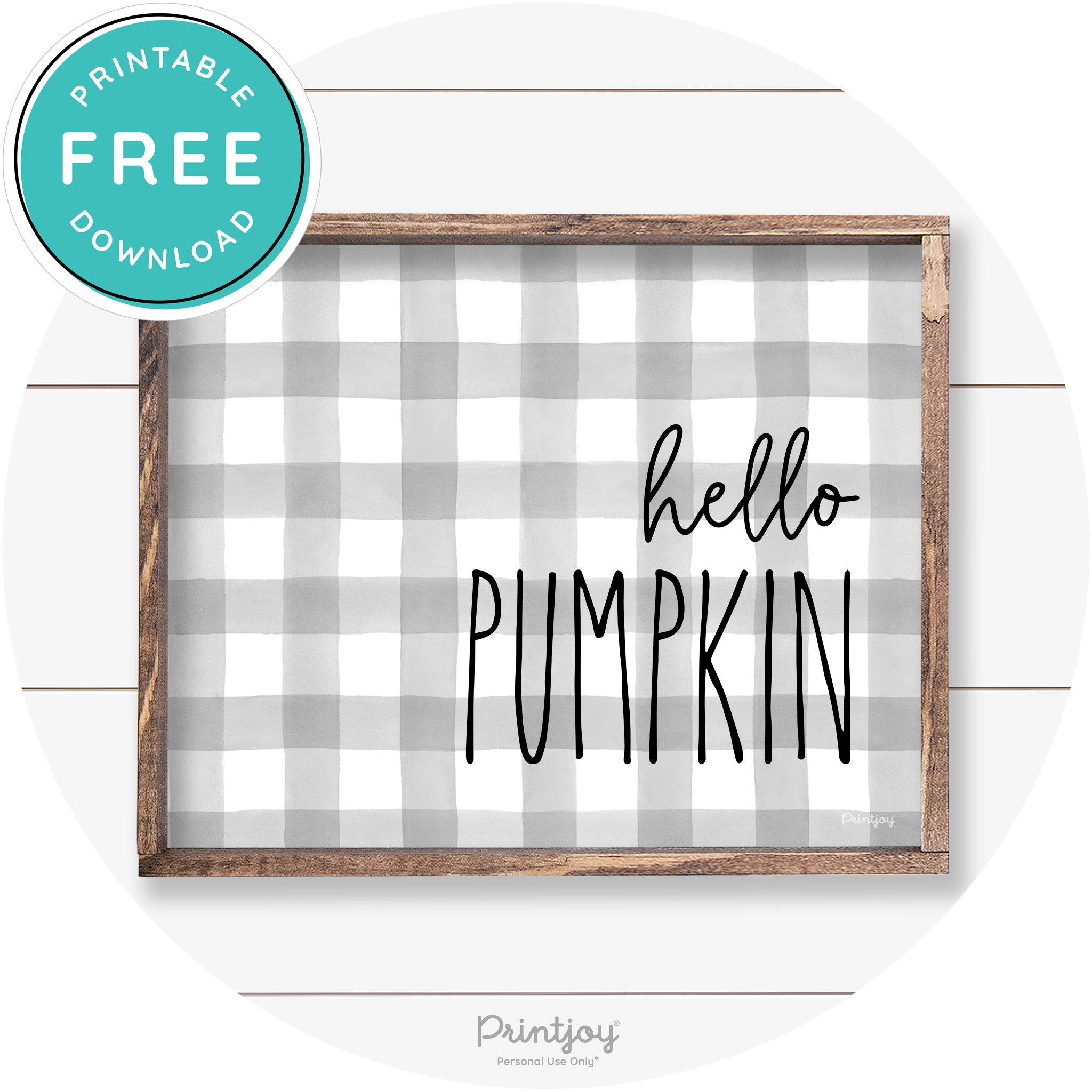 Hello Pumpkin Cute Fun Simple Farmhouse Wall Art Free Printable