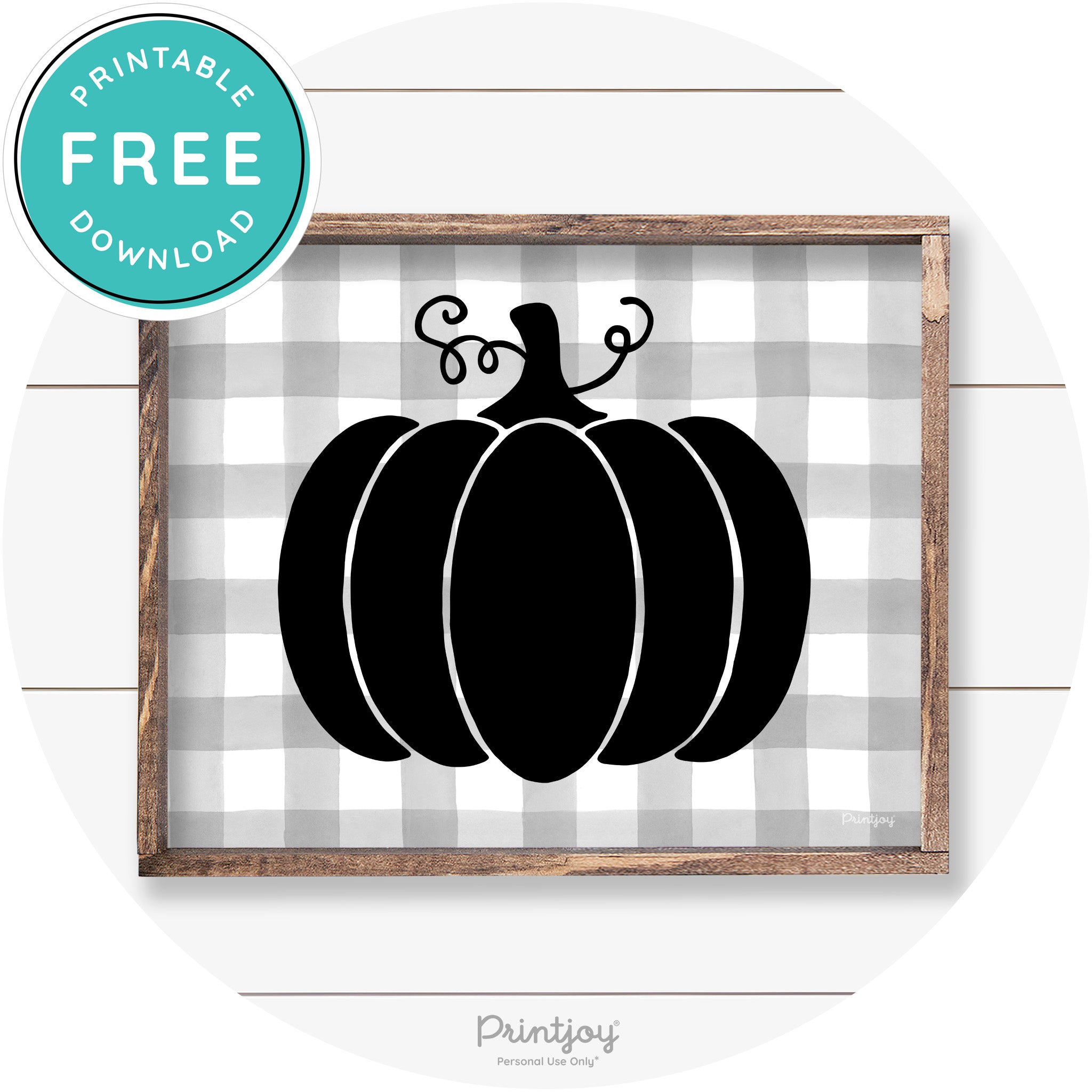 Pumpkin Thanksgiving Cute Farmhouse Wall Art Decor Free Printable
