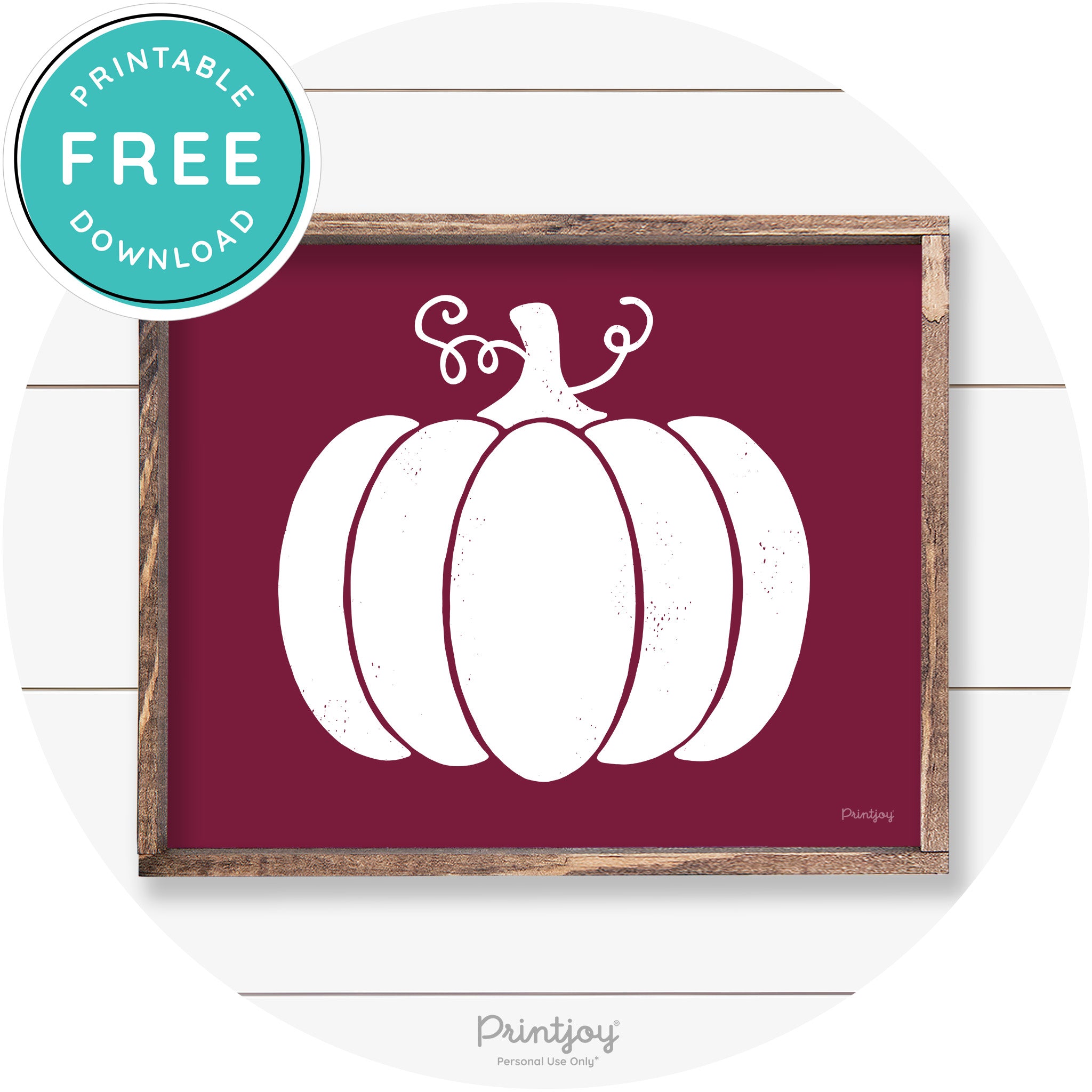 Pumpkin Thanksgiving Cute Farmhouse Wall Art Decor Free Printable - Printjoy