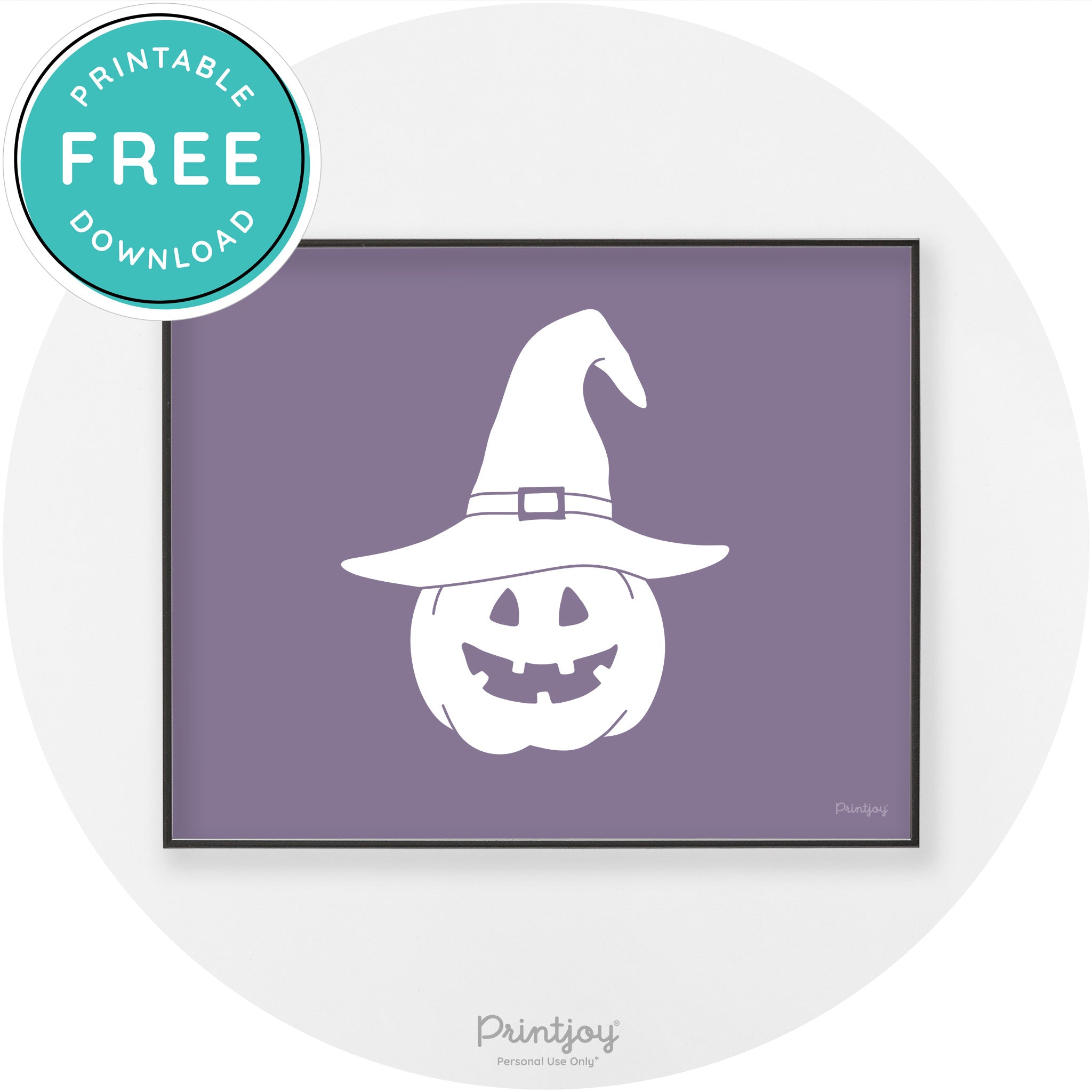 Halloween Cute Witch Jack O Lantern Chic Wall Art Printable