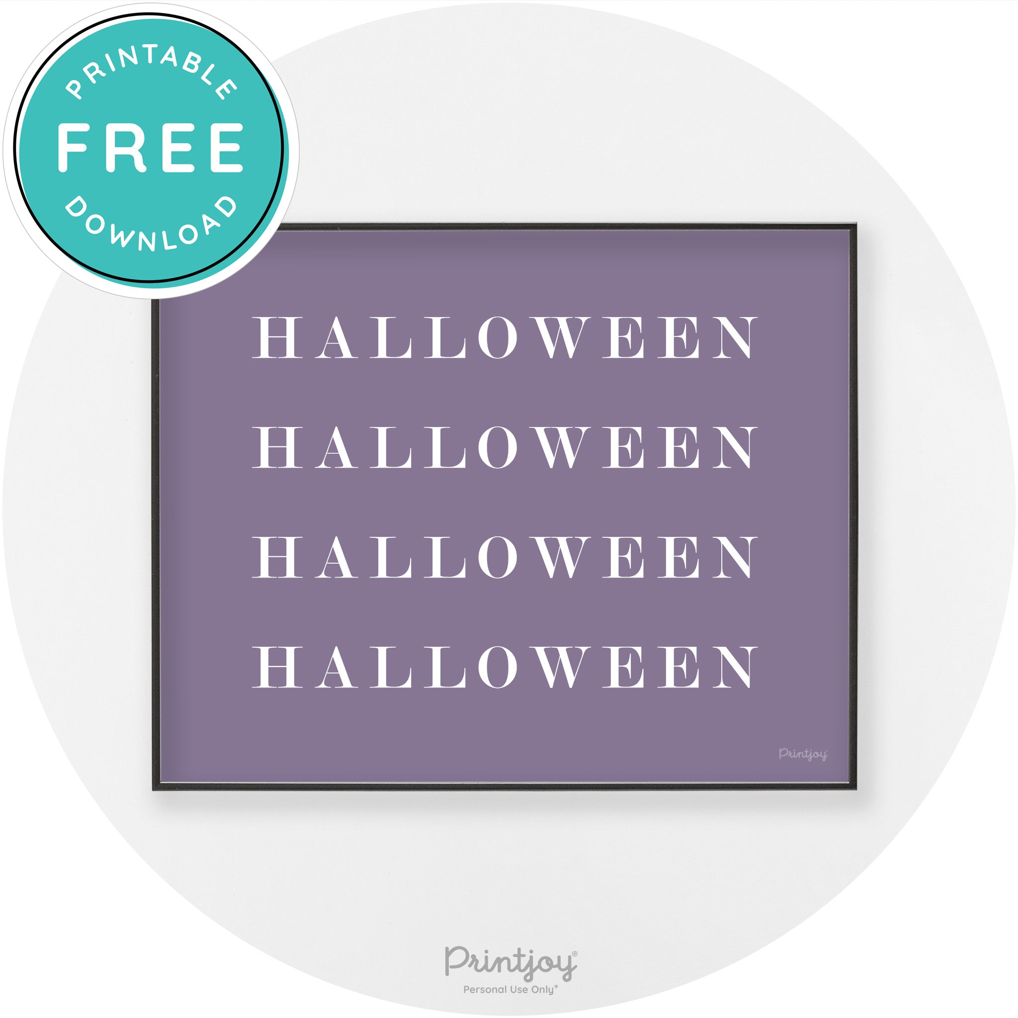 Halloween Cute Pattern Modern Chic Wall Art Decor Printable