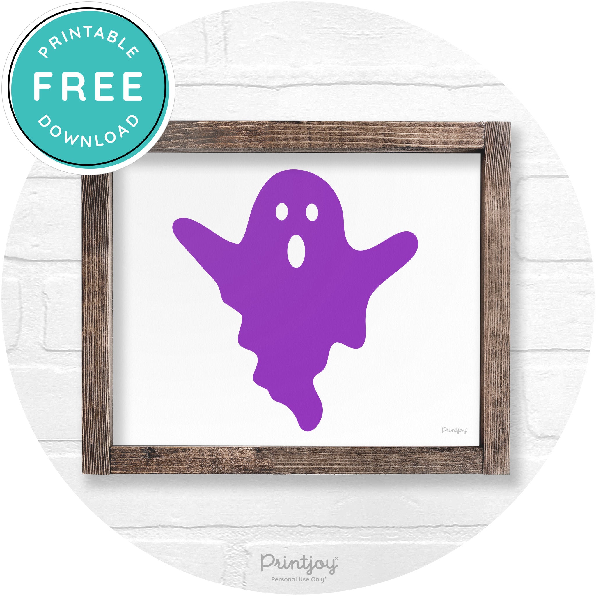 Halloween Cute Ghost Rustic Farmhouse Wall Art Free Printable