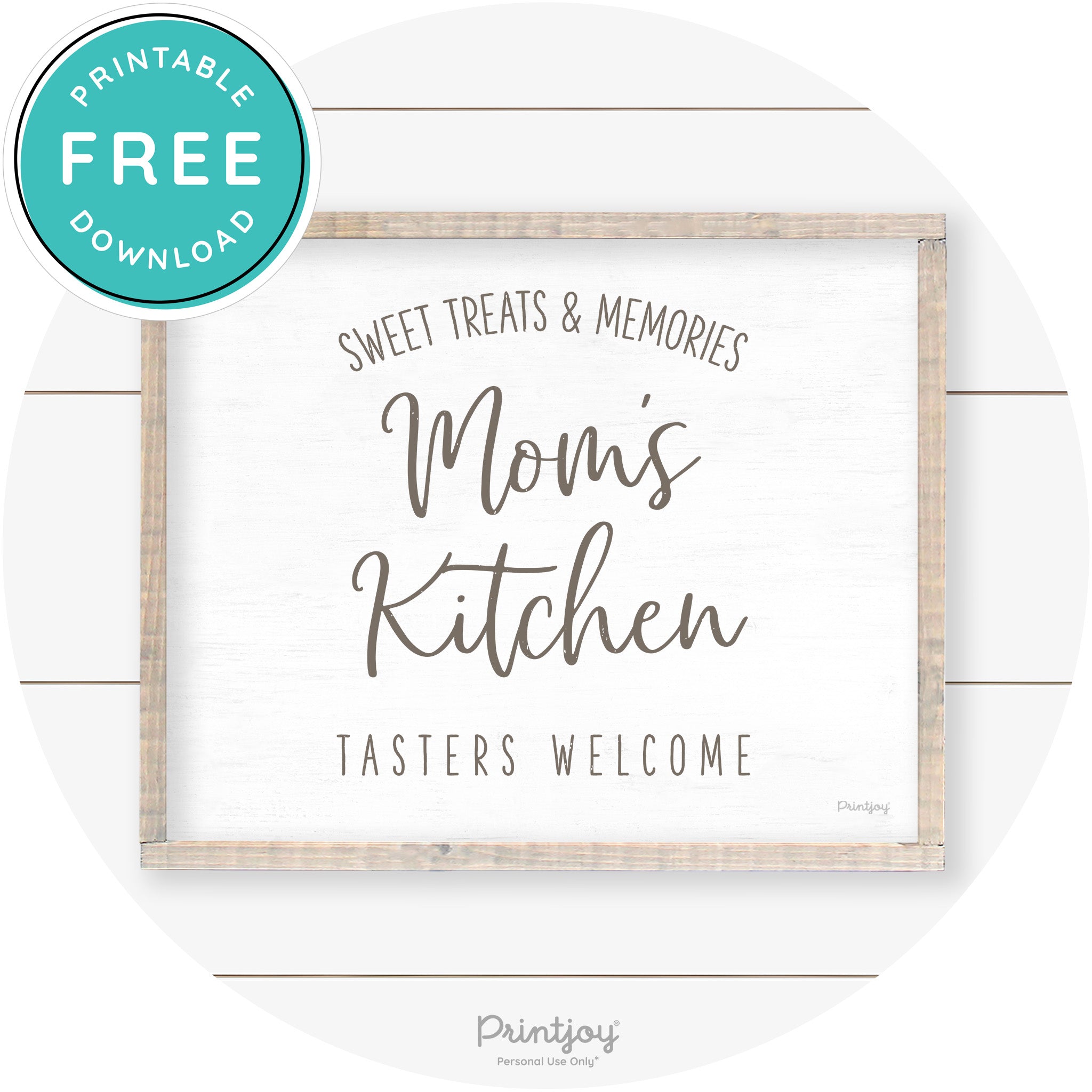 Mom's Kitchen Tasters Welcome Farmhouse Wall Art Free Printable