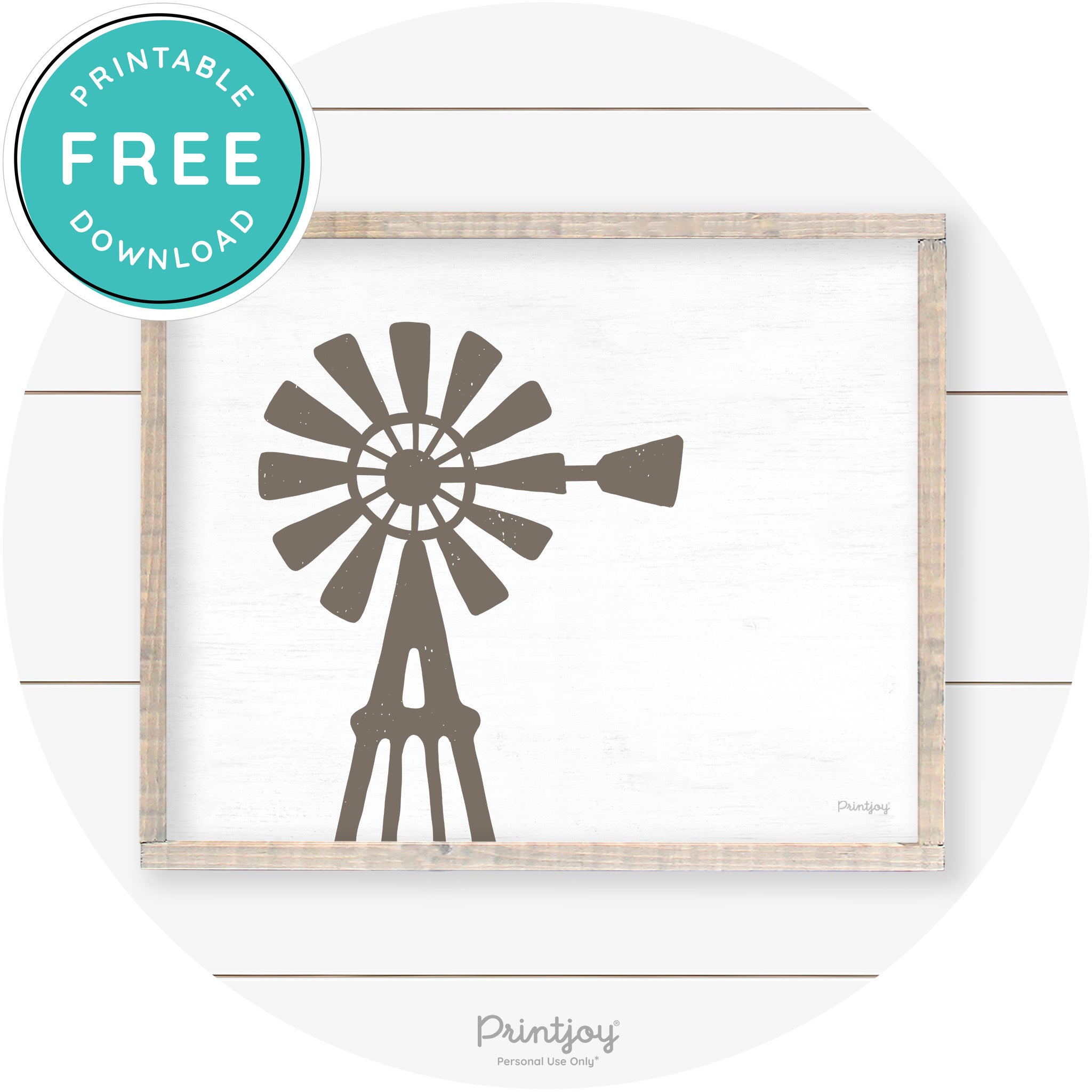 Windmill Rustic Farmhouse Living Room Wall Art Decor Free Printable