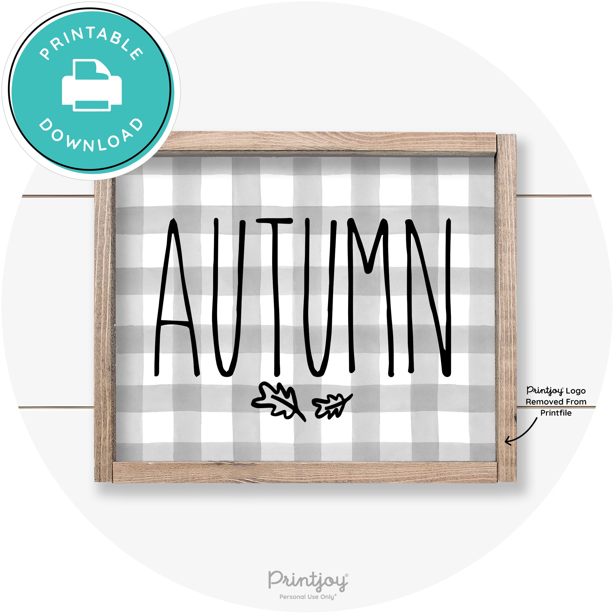 Autumn Leaves Cute Farmhouse Wall Art Decor Free Printable