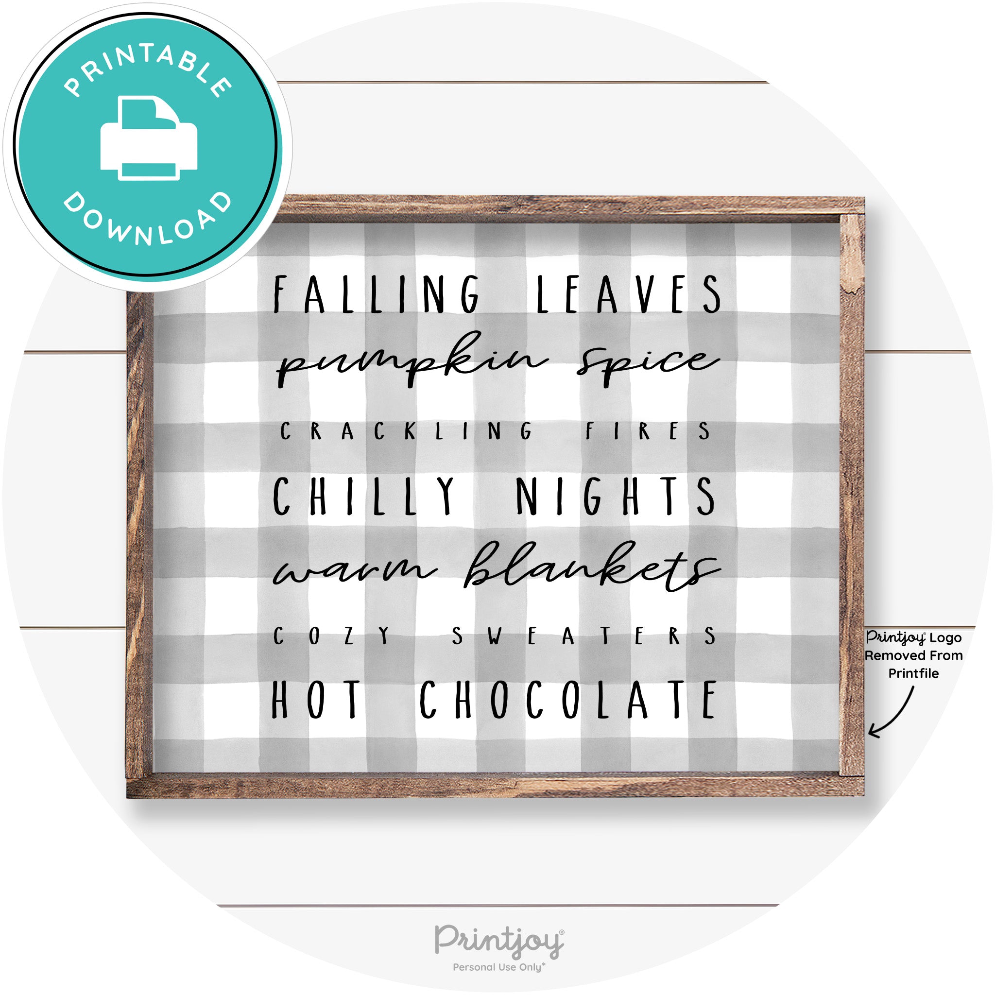 Fall Favorite Things Cute Farmhouse Autumn Wall Art Free Printable