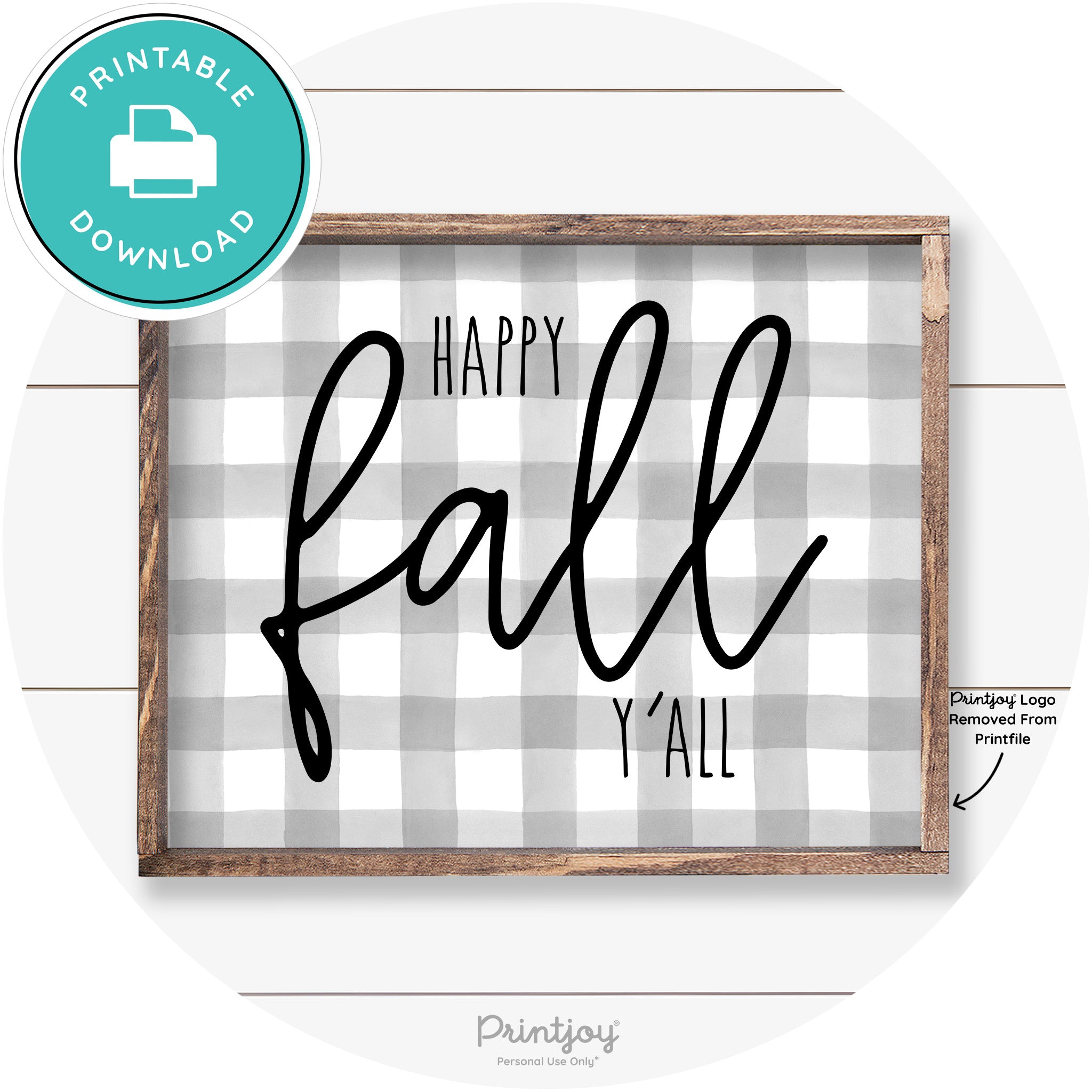 Happy Fall Y'all Cute Farmhouse Autumn Wall Art Decor Free Printable
