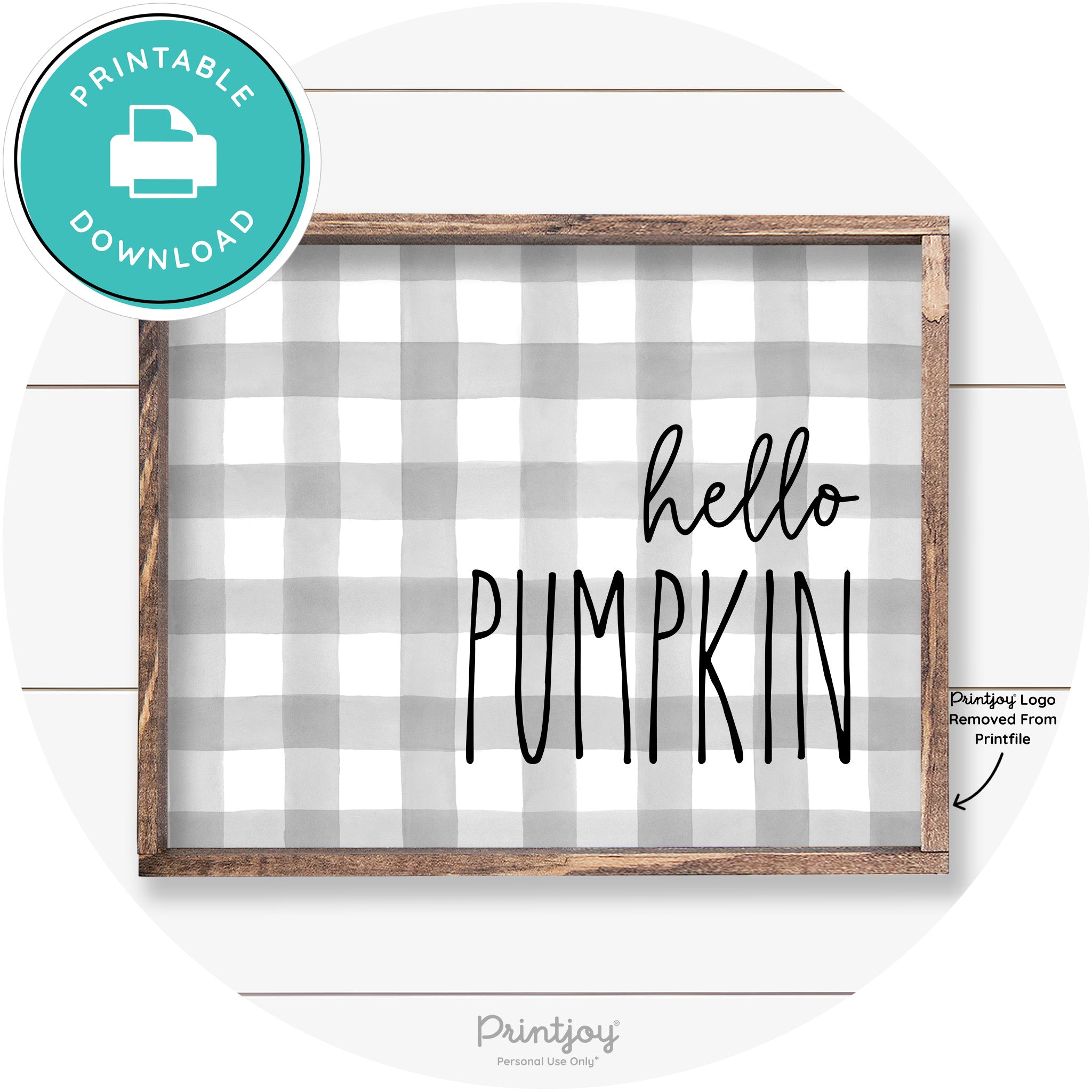 Hello Pumpkin Cute Fun Simple Farmhouse Wall Art Free Printable