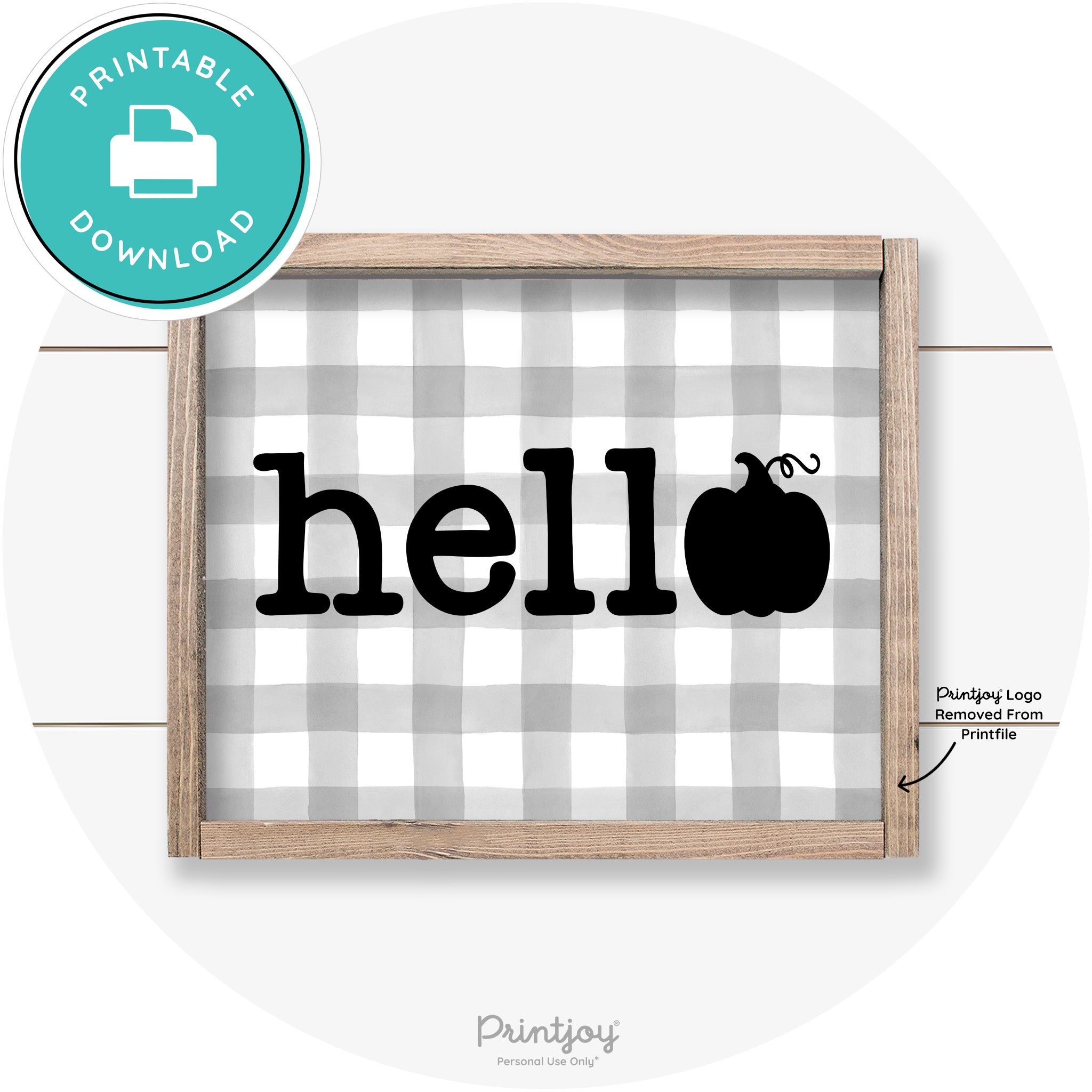 Hello Pumpkin Fall Autumn Cute Farmhouse Wall Art Free Printable