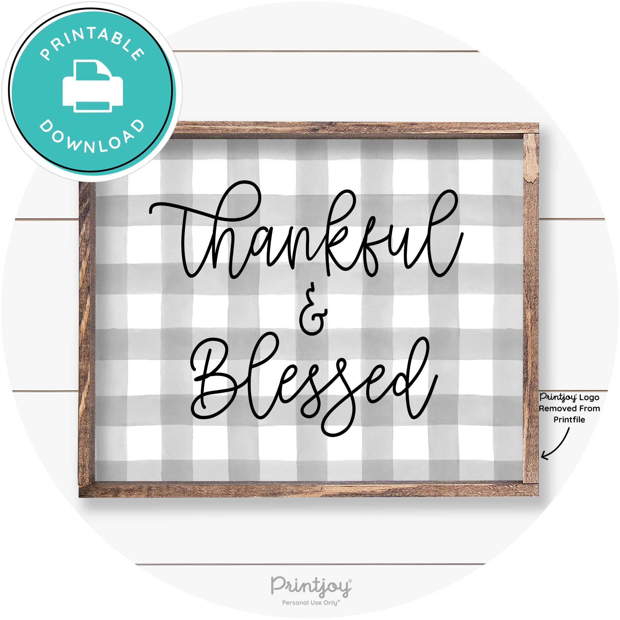 Thankful And Blessed Thanksgiving Farmhouse Wall Art Free Printable