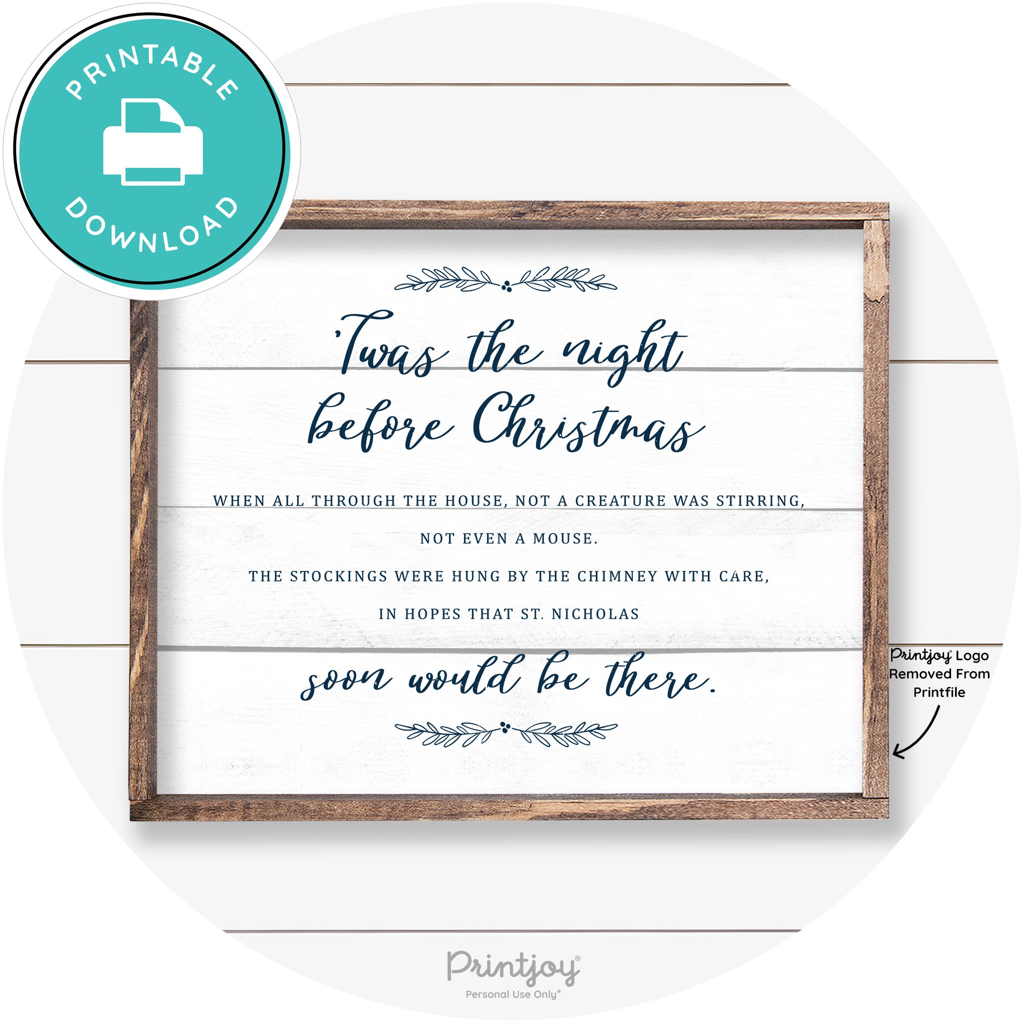 'Twas The Night Before Christmas Farmhouse Wall Art Free Printable