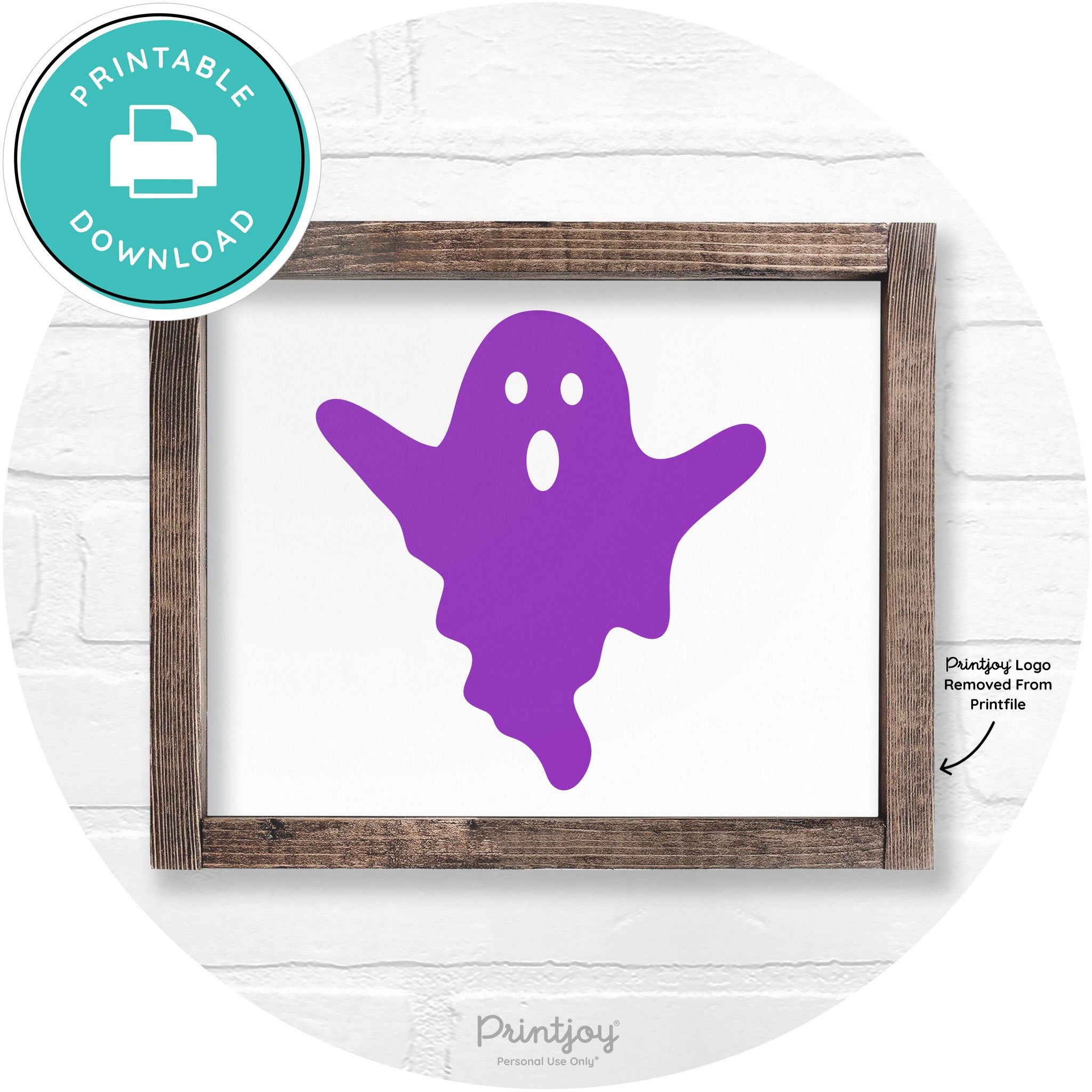 Halloween Cute Ghost Rustic Farmhouse Wall Art Free Printable